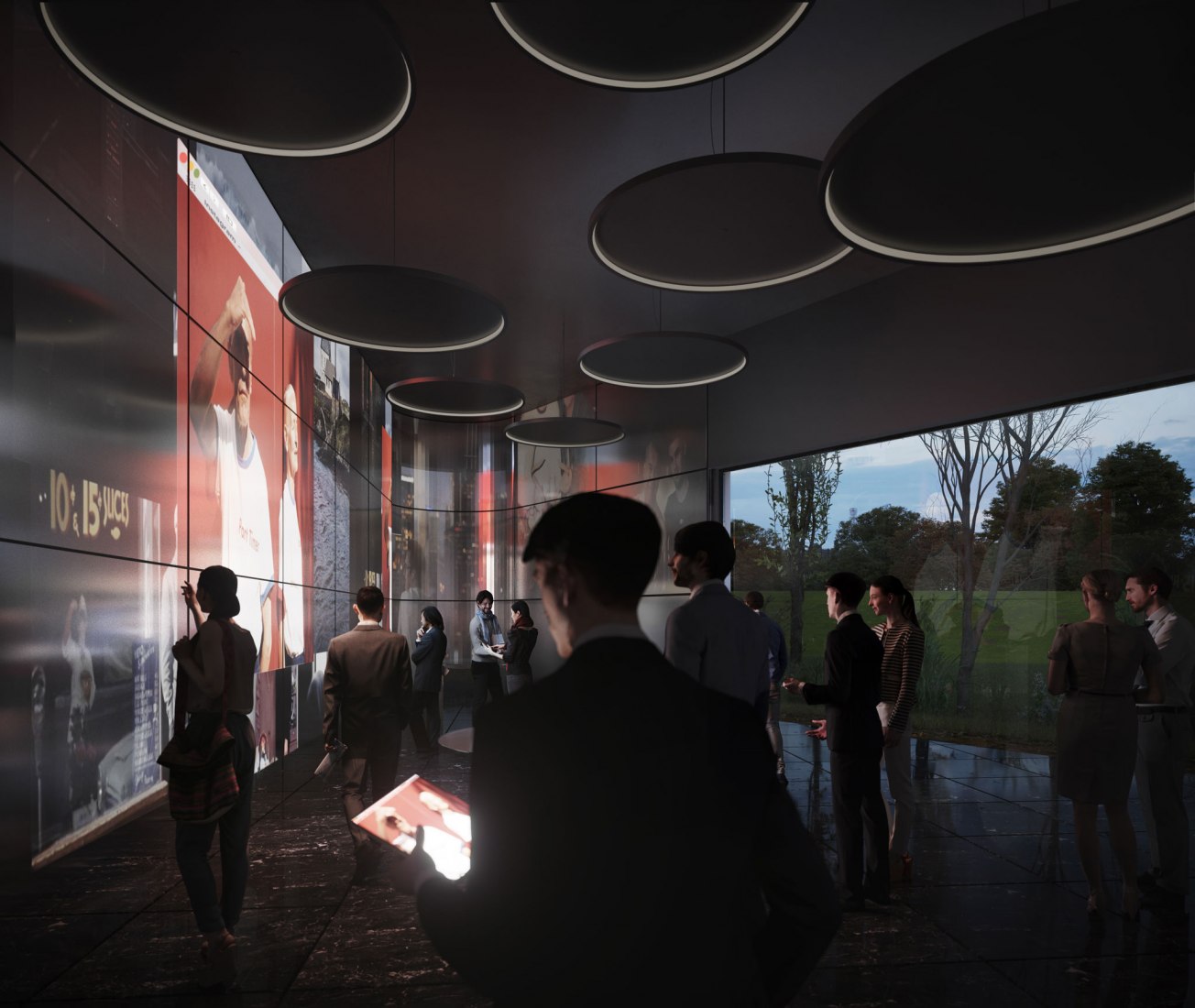 Visualización interior. Nuevo diseño de un Centro de Ceremonias Fúnebres por HofmanDujardin. Visualización por VERO Visual