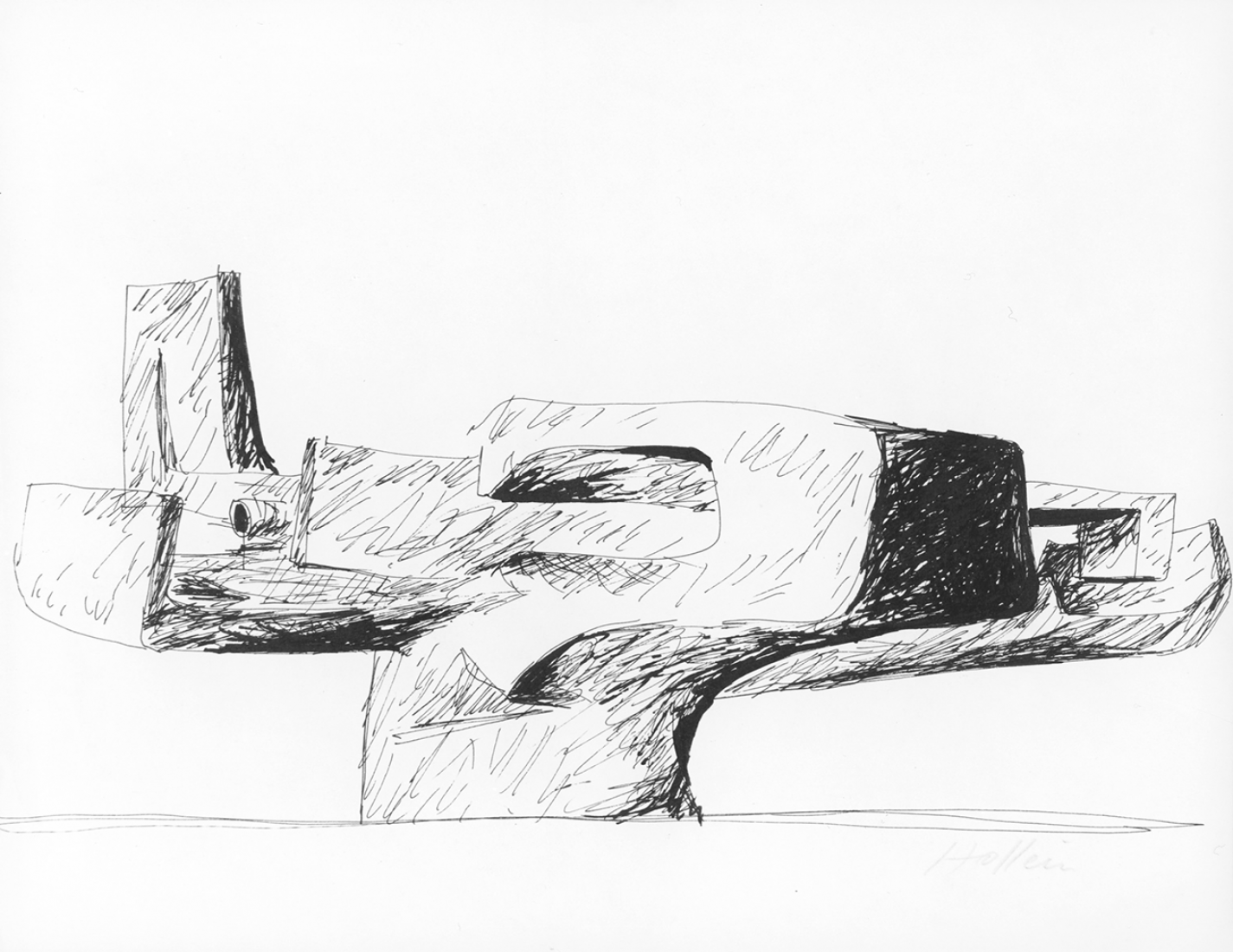 Hans Hollein, Escultura de casa, 1959, Croquis.