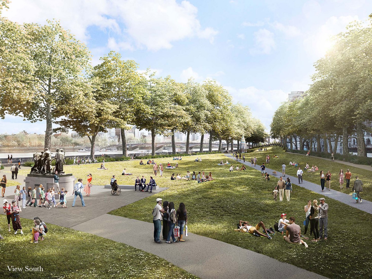 Rendering. UK Holocaust memorial by Adjaye Associates and Ron Arad Architects