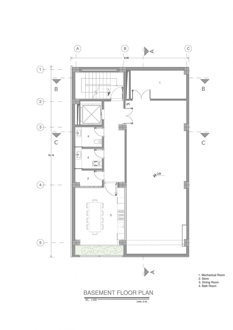Planta subterránea. Kohan Ceram por Hooba Design Group