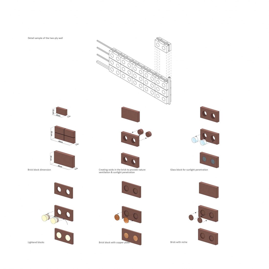 Diseño de ladrillos. Kohan Ceram por Hooba Design Group