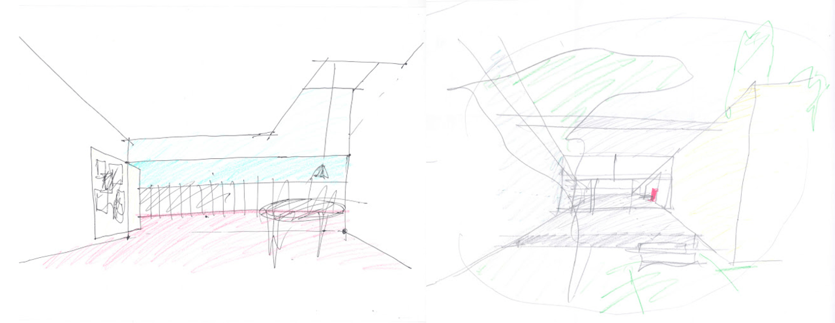 Esquema. Sketch. Escuela de Turismo y Hostelería por Eduardo Souto de Moura y Graça Correia.