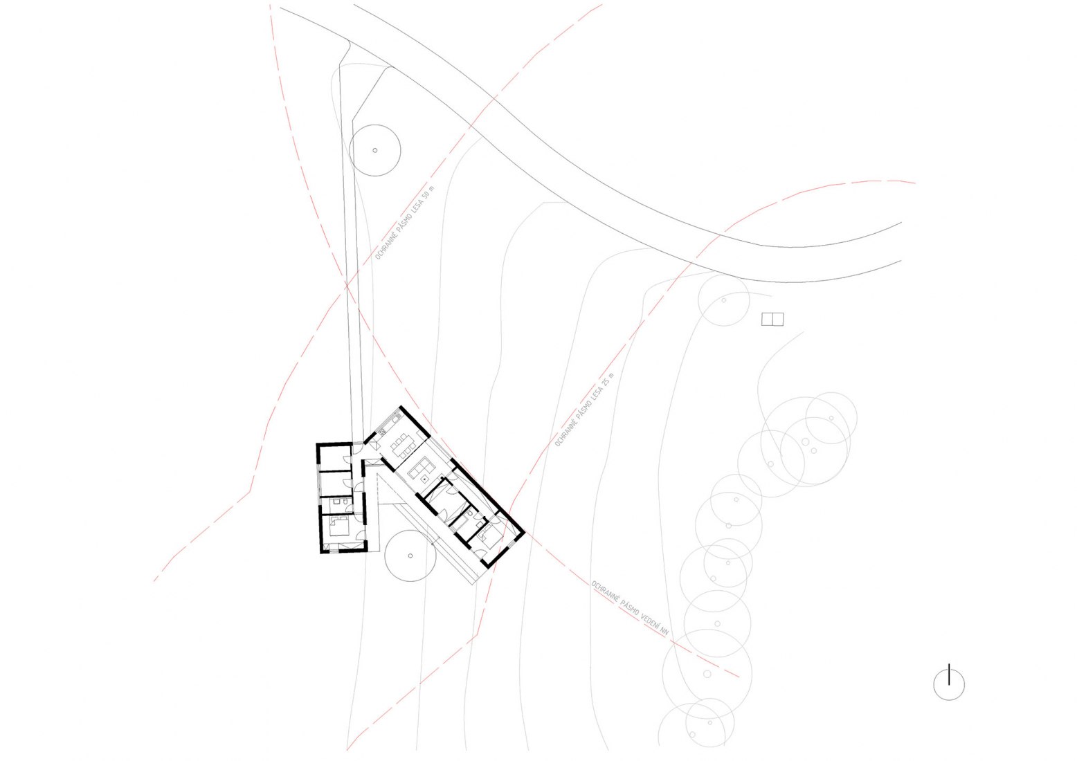 Site plan of House with In-law Suite por KLAR.