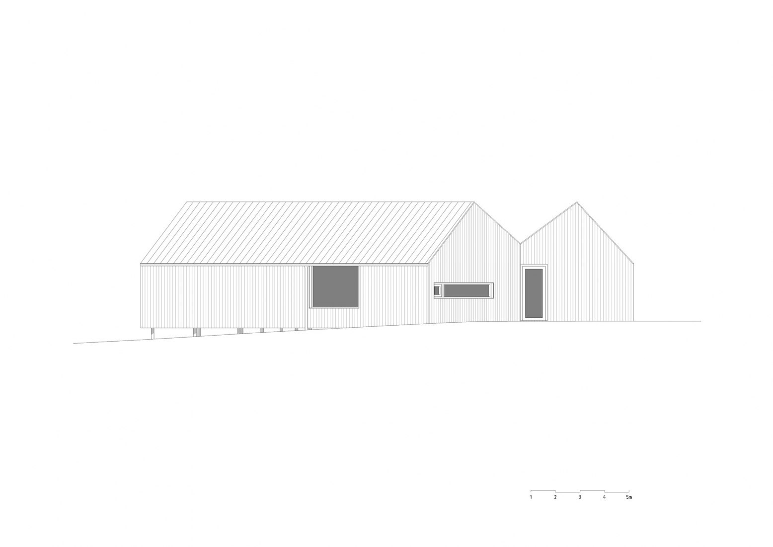 North elevation of House with In-law Suite por KLAR.