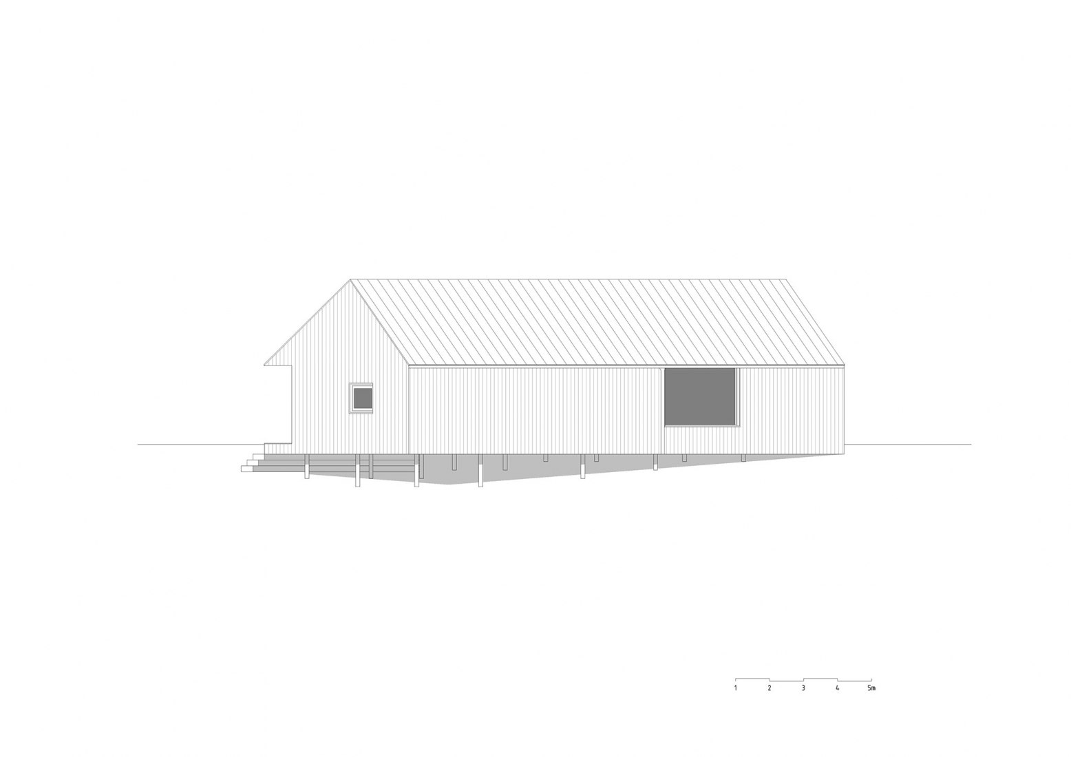 East elevation of House with In-law Suite por KLAR.