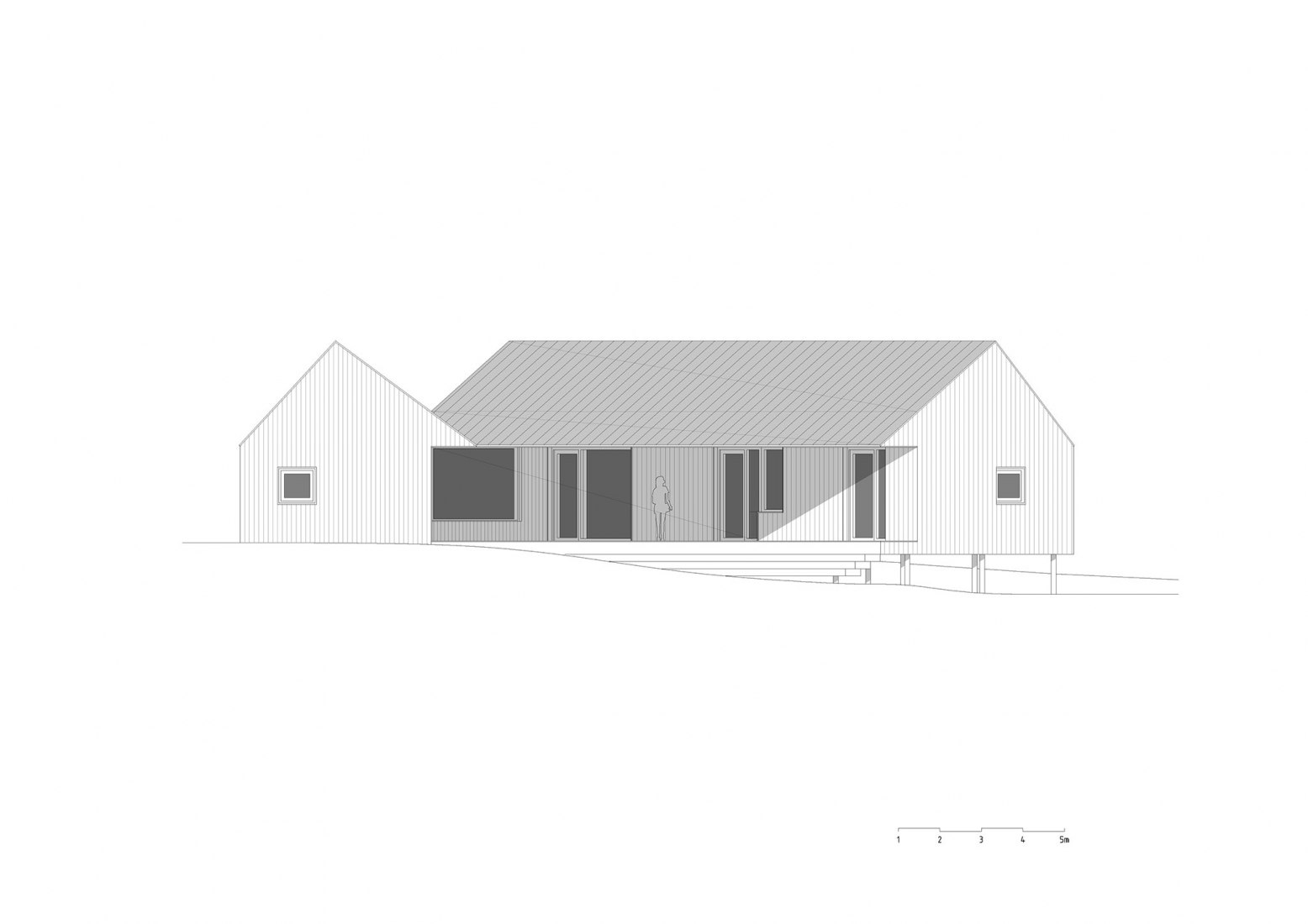 South elevation of House with In-law Suite por KLAR.
