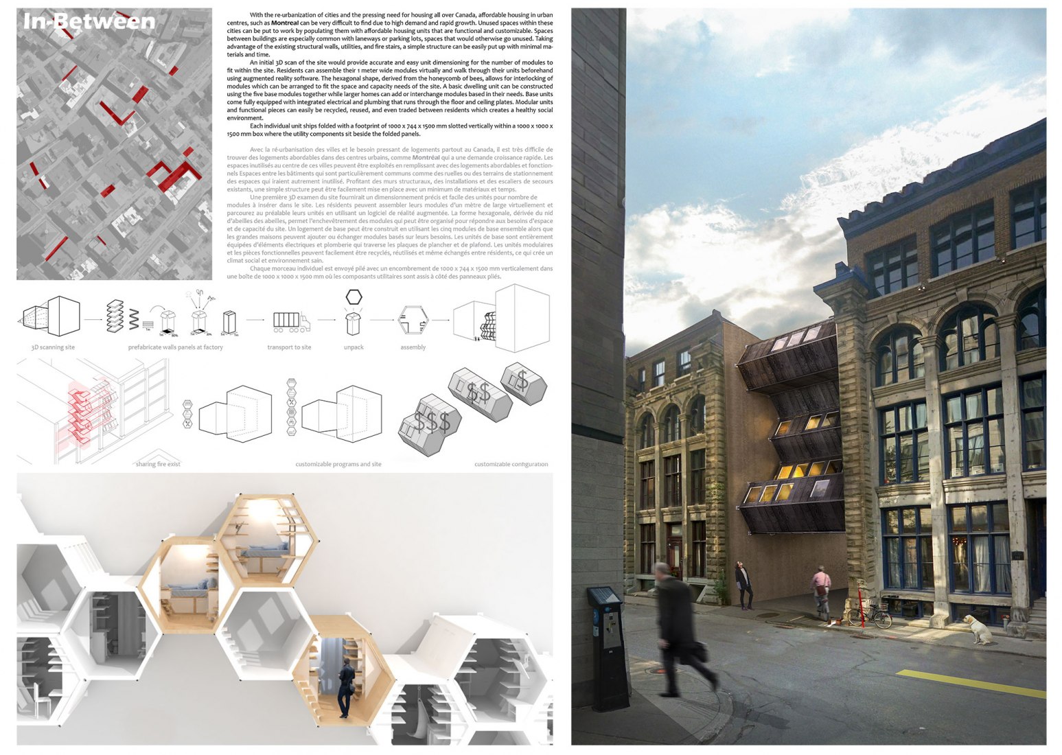 First Place In-Between Elizabeth Young, Shengnan Gao, Alvin Huang, Justin Arbesman, Nicole Burdynewicz (Ryerson, undergraduate)
