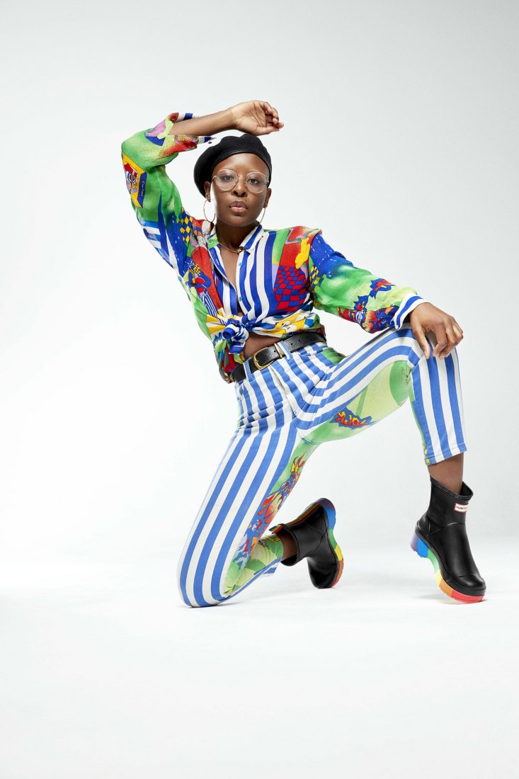 Tia Simon-Campbell. The Pride PLAY boots by Hunter. Courtesy by Hunter.