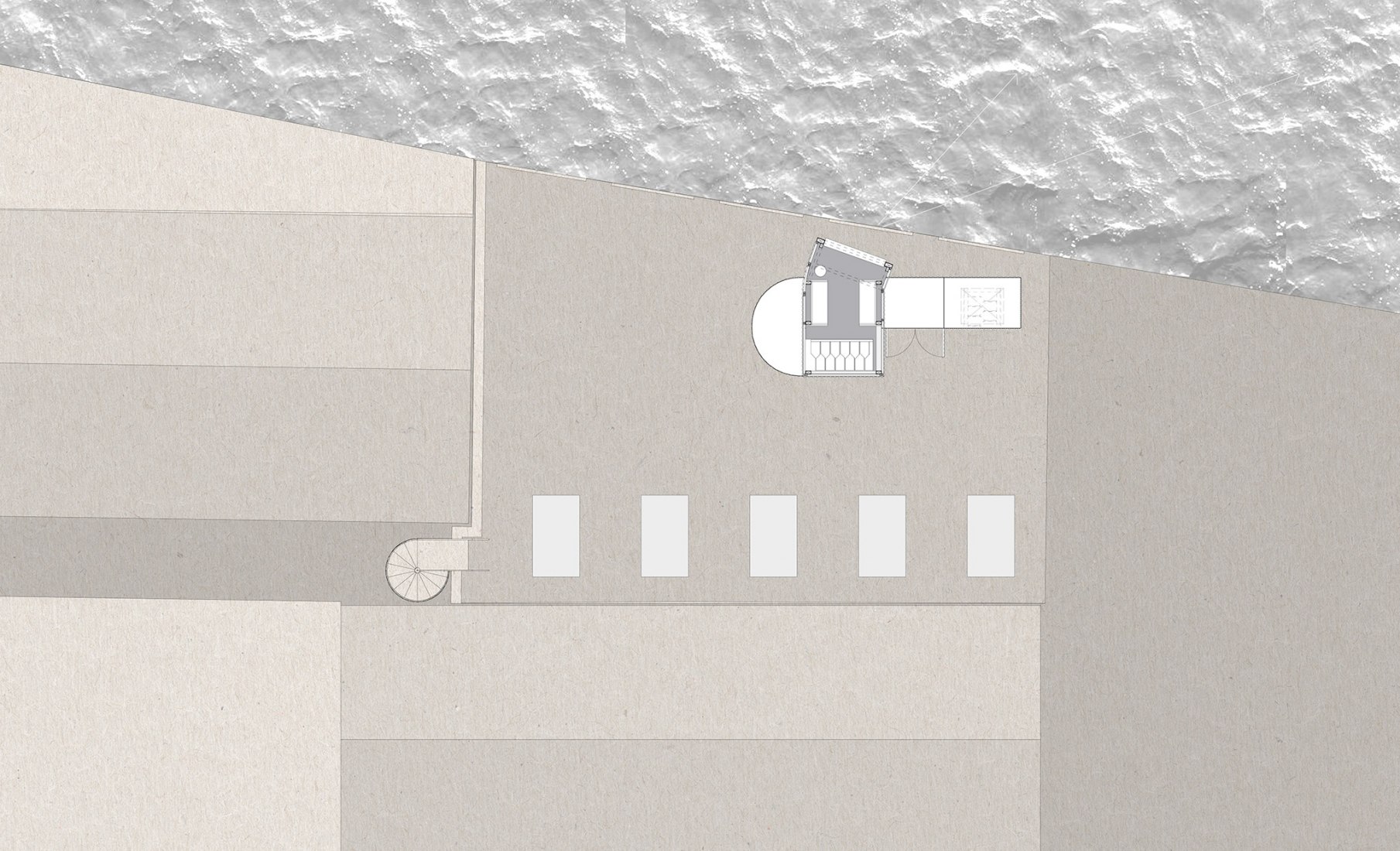 Plano de situación en la cubierta. Antepavillon 2017 por PUP Architects.