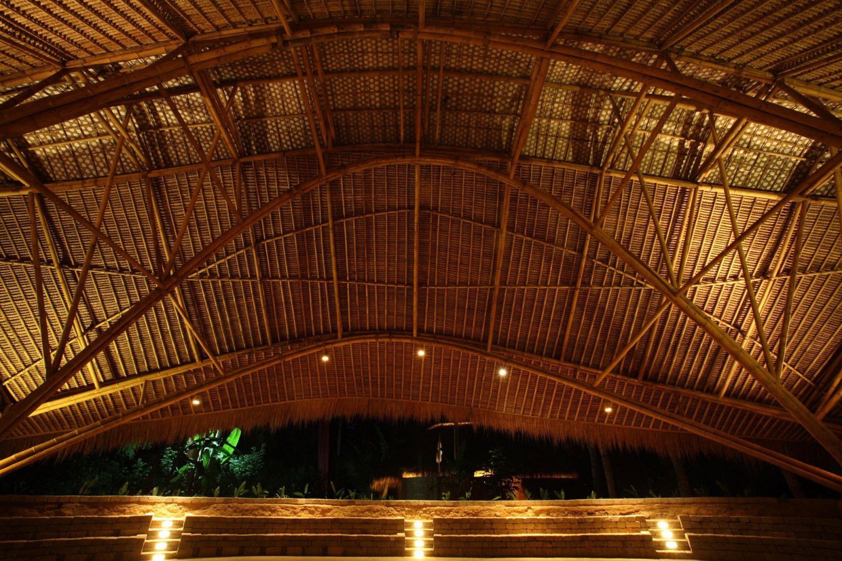 Night interior view. Photograph © Courtesy of IBUKU