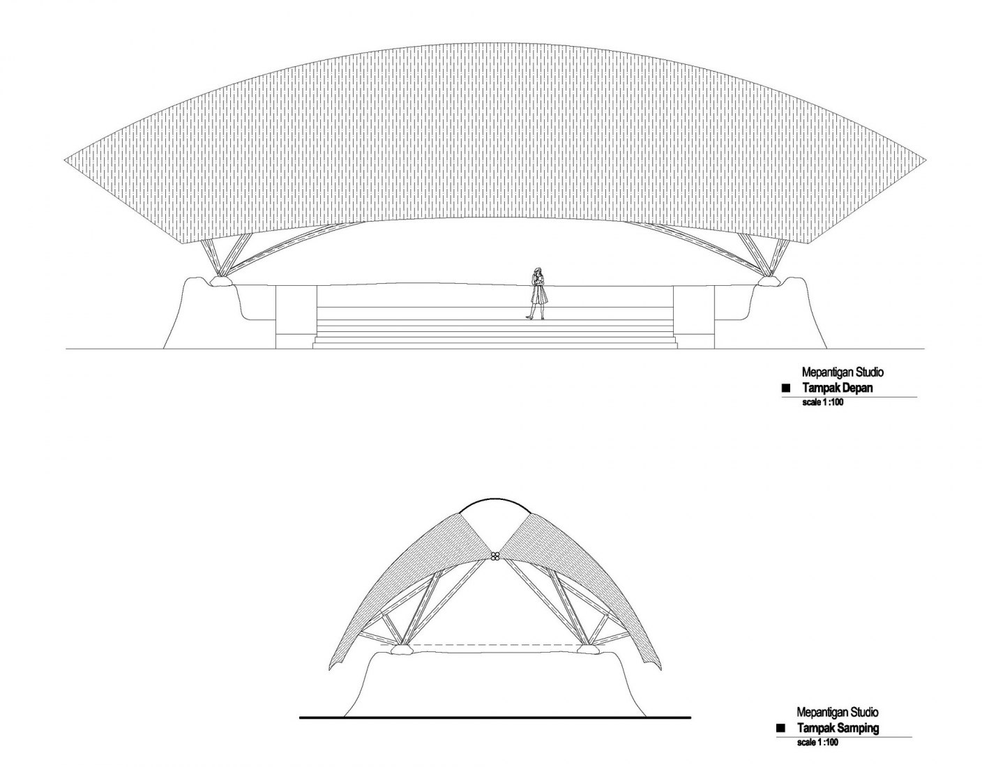 Elevations. © Courtesy of IBUKU