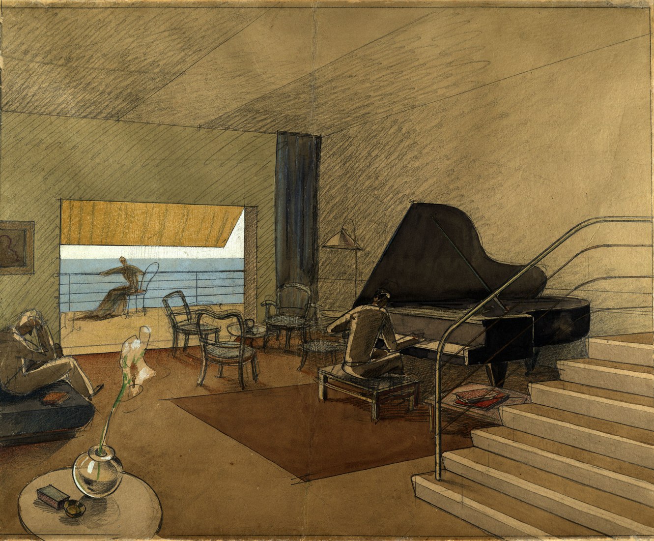 Luigi Cosenza and Bernard Rudofsky, Oro House in Posillipo, Nápoles, 1934-1937. Archivo Luigi Cosenza, in Archivio di Stato, Pizzofalcone, Nápoles. © Bernard Rudofsky, VEGAP, Madrid, 2019.