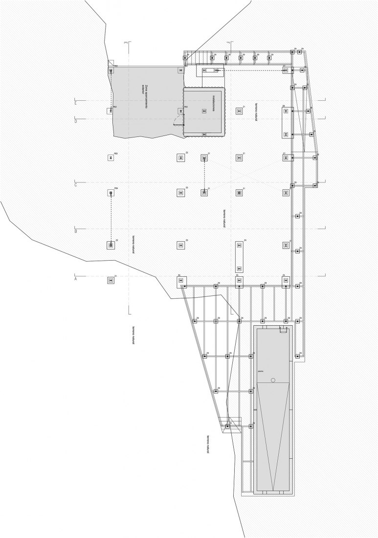 Foundation plan. House and painting space for an artist by Idearch