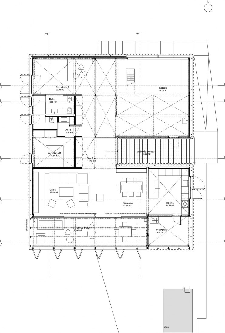 Groundfloor. House and painting space for an artist by Idearch