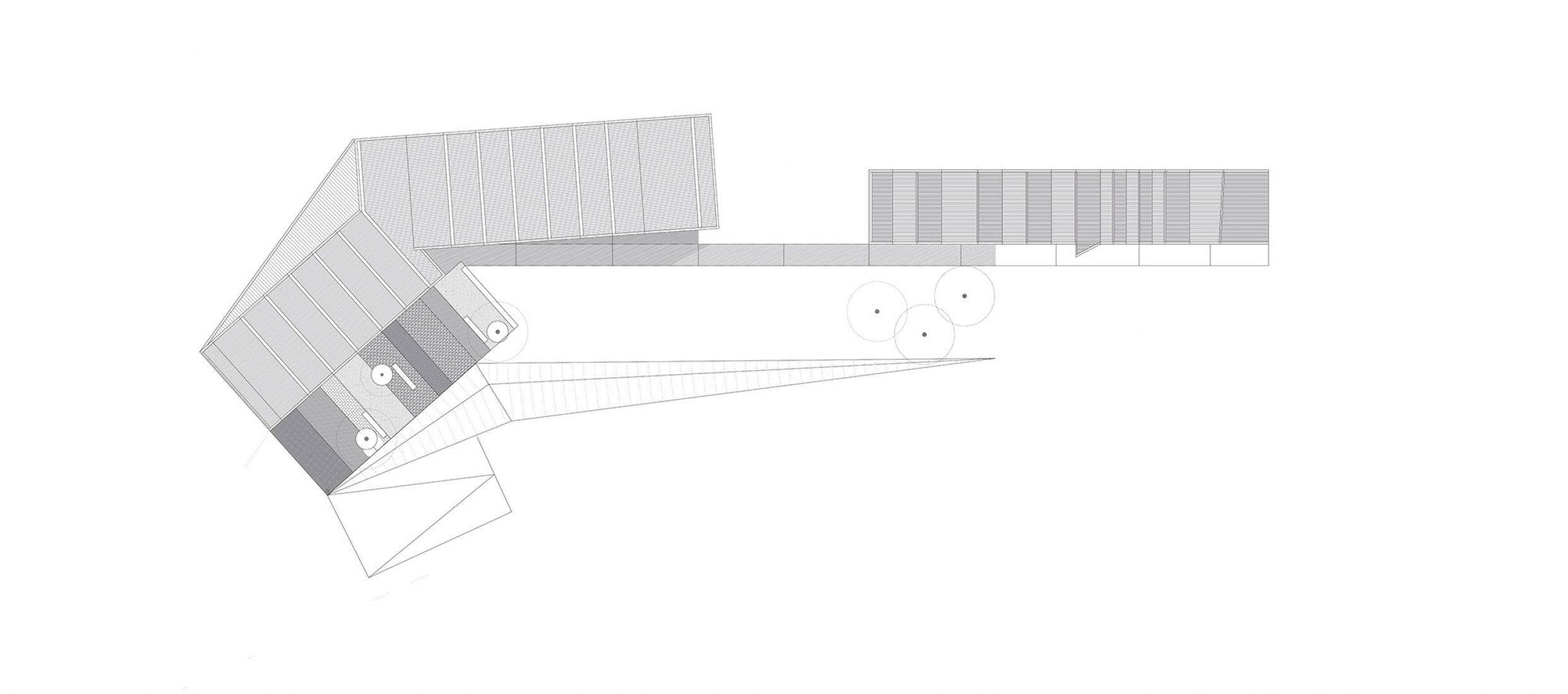 Planta de cubiertas del conjunto. Laboratorios y Centro Socioeducativo por ifdesign. 