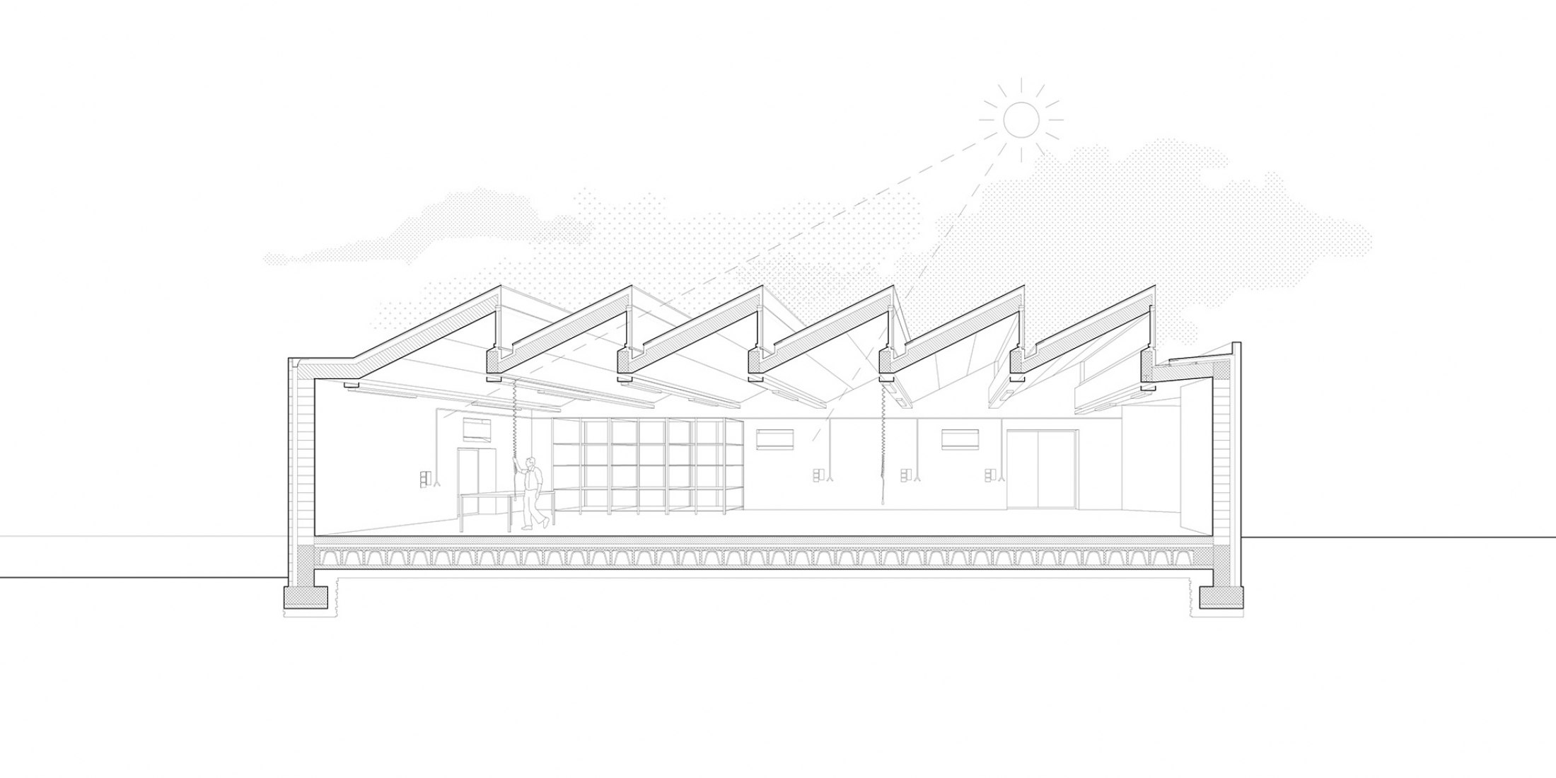 Secciones. Laboratorios y Centro Socioeducativo por ifdesign. 