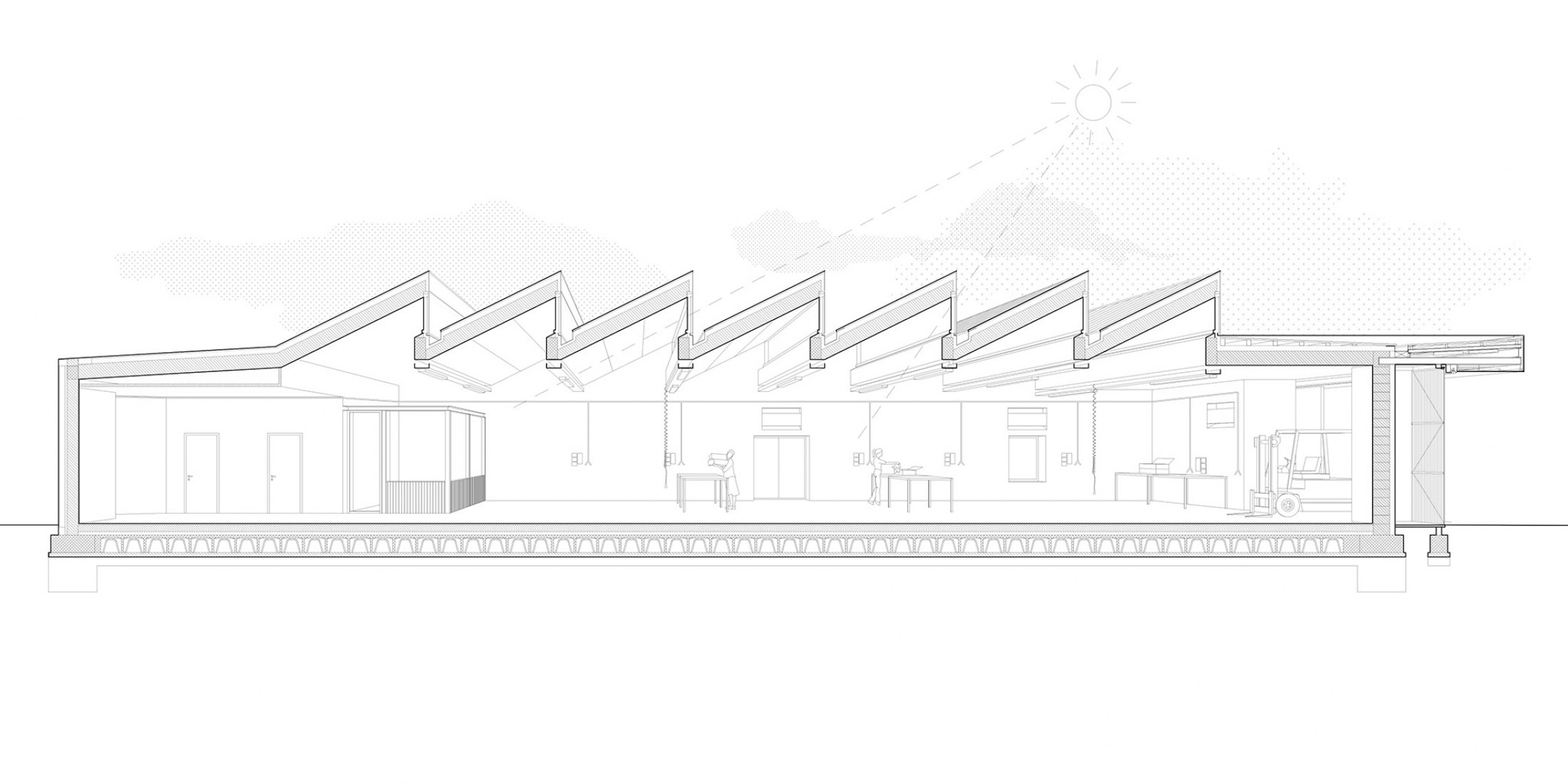 Secciones. Laboratorios y Centro Socioeducativo por ifdesign. 