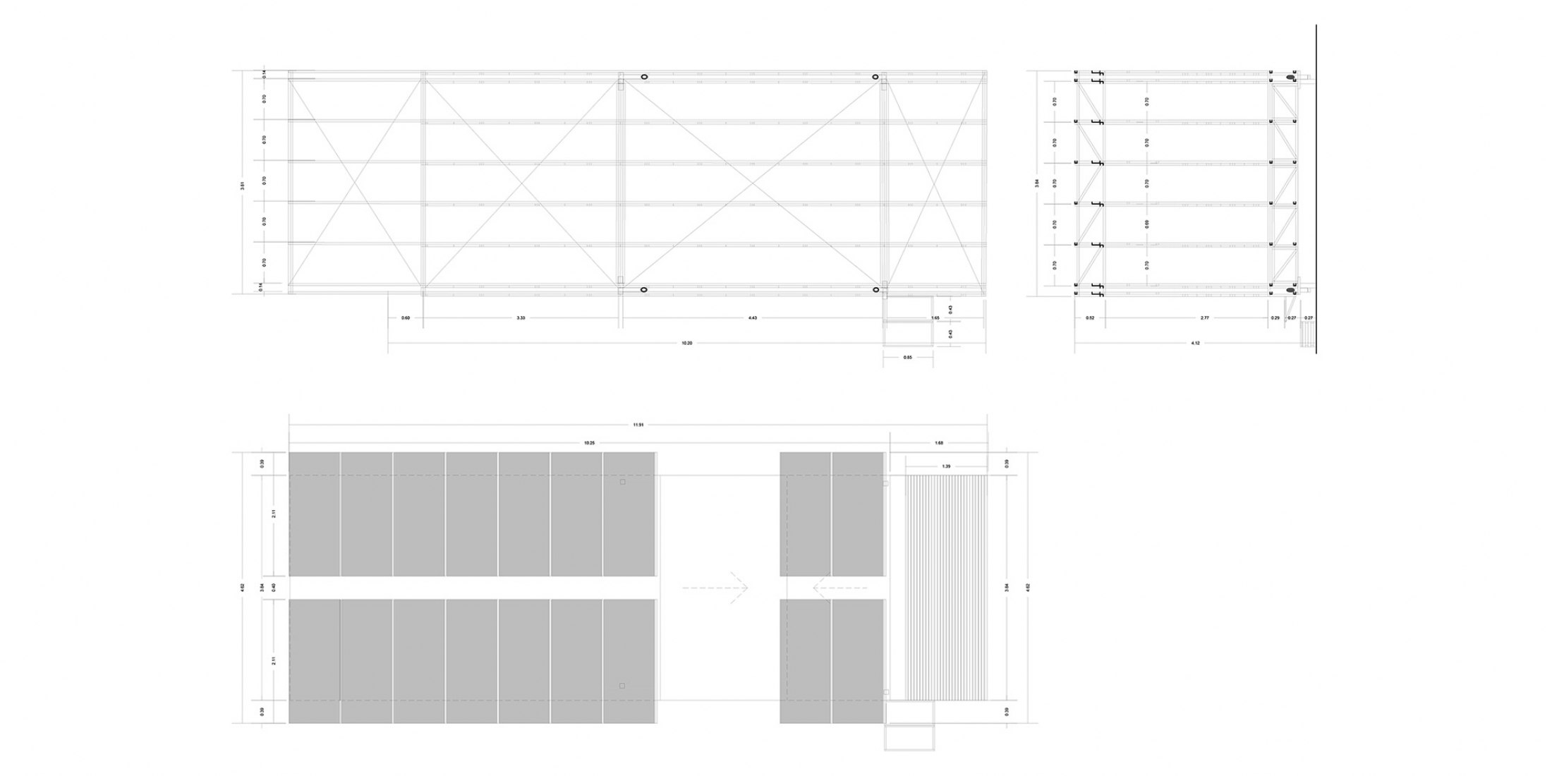 Plan. Pérgola Fotovoltaica por Ignacio Borrego Arquitectos.