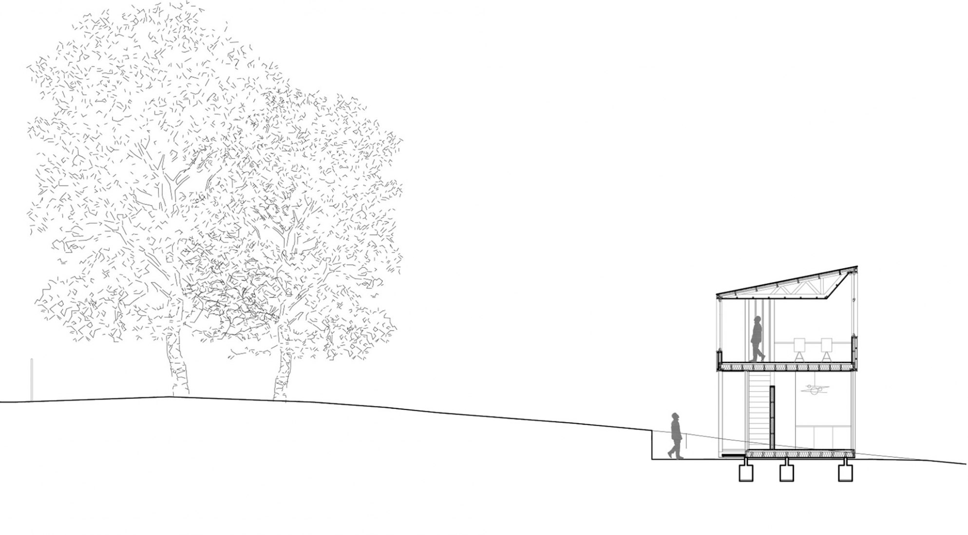 Secciones. Una casa atenta al clima. Casa Maitenes por Ignacio Correa