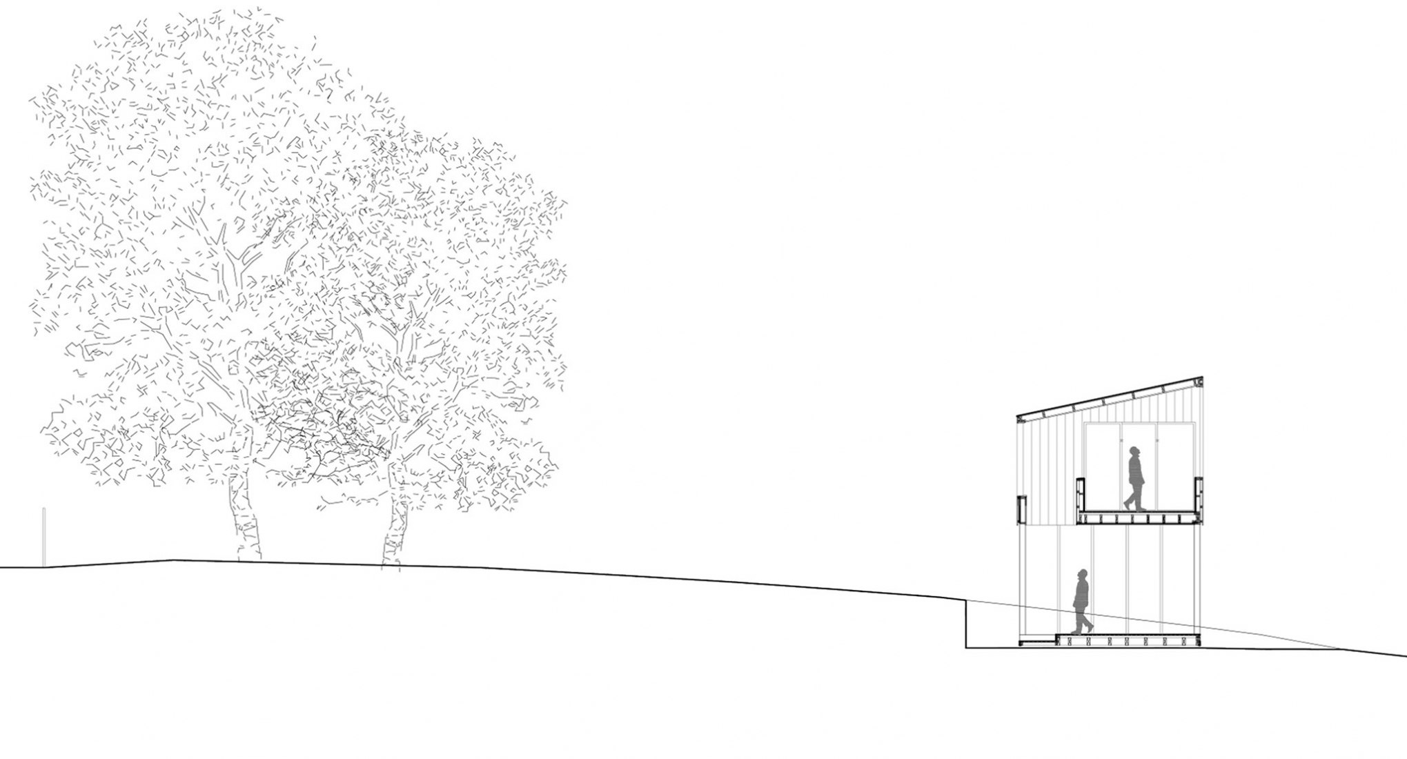 Secciones. Una casa atenta al clima. Casa Maitenes por Ignacio Correa