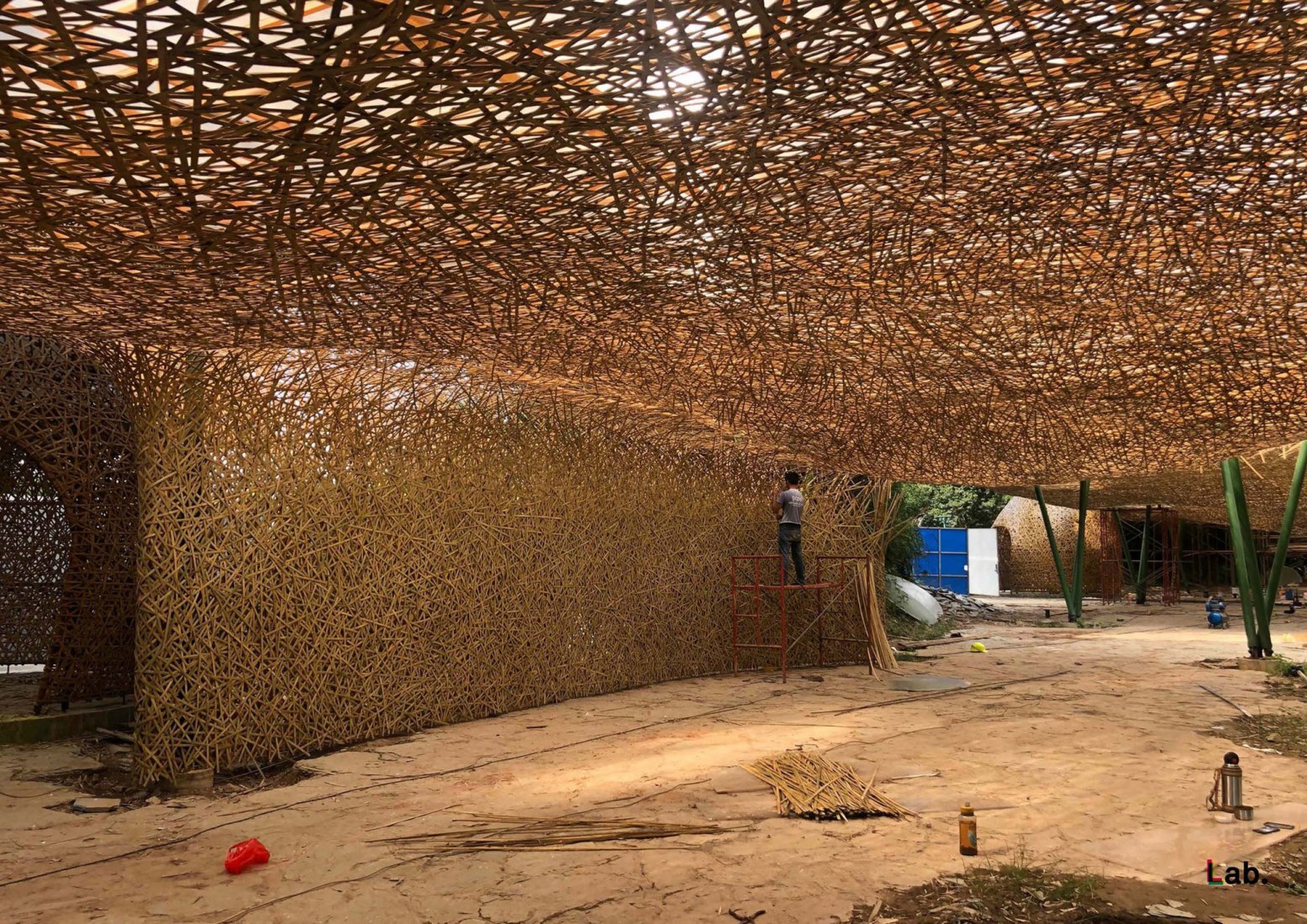 Proceso de construcción. Bamboo Bamboo, marquesina y pabellones por llLab.