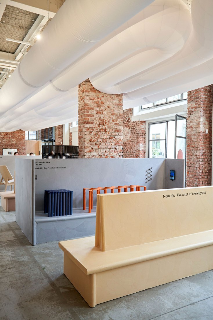 Design Switzerland’s Living Spaces exhibition design by iiode. Photograph by Jonathan Mauloubier.