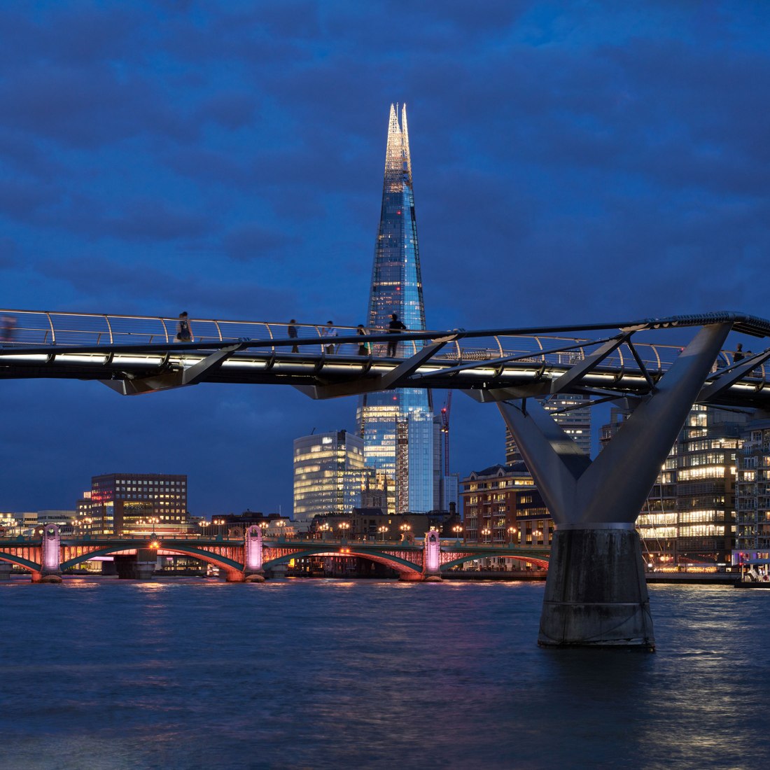 Illuminated River. Millennium Bridge. ©James Newton.