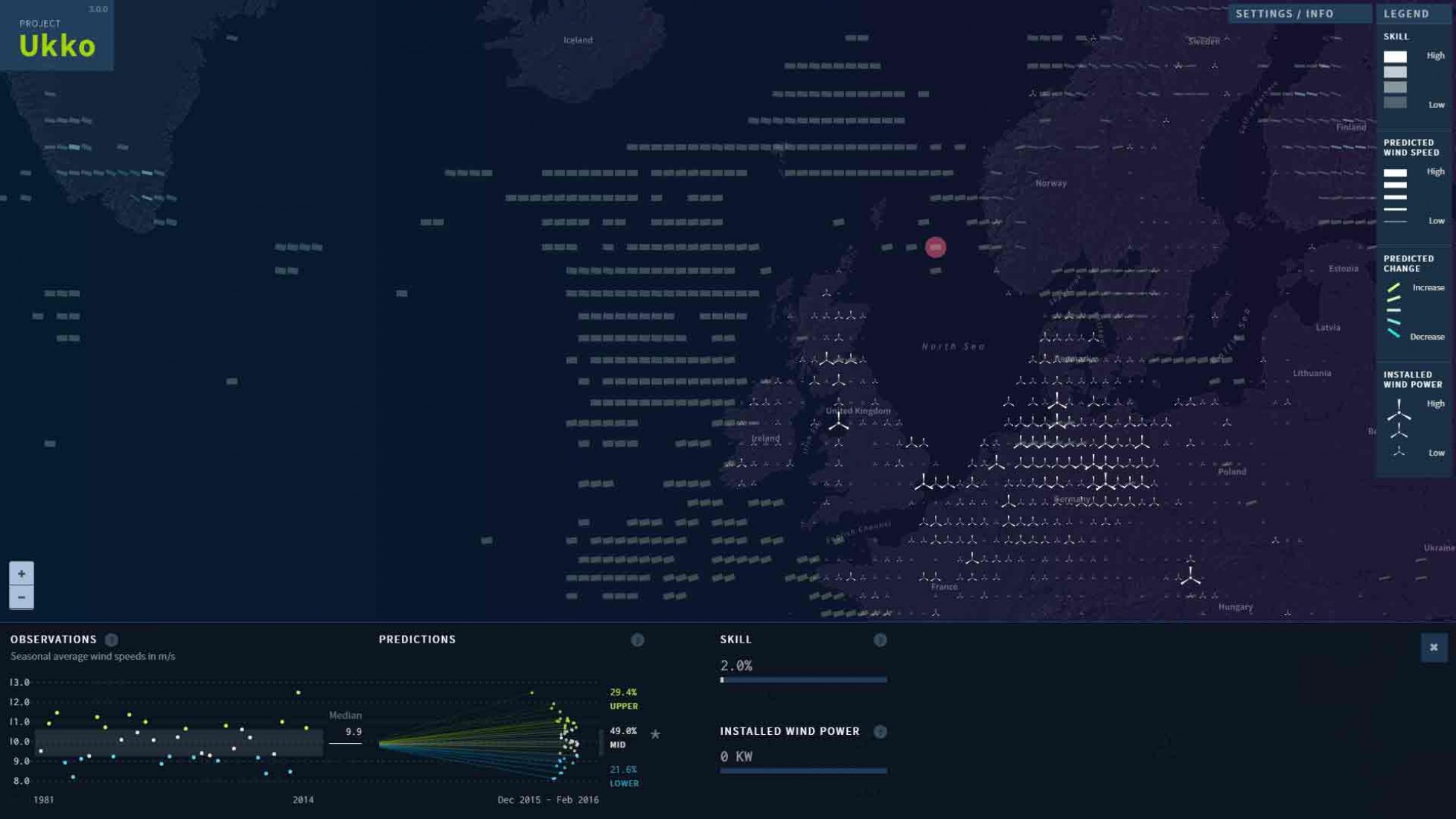 Project Ukko - Seasonal Wind Predictions por Moritz Stefaner (Alemania). Kantar Information is Beautiful Awards 2016.