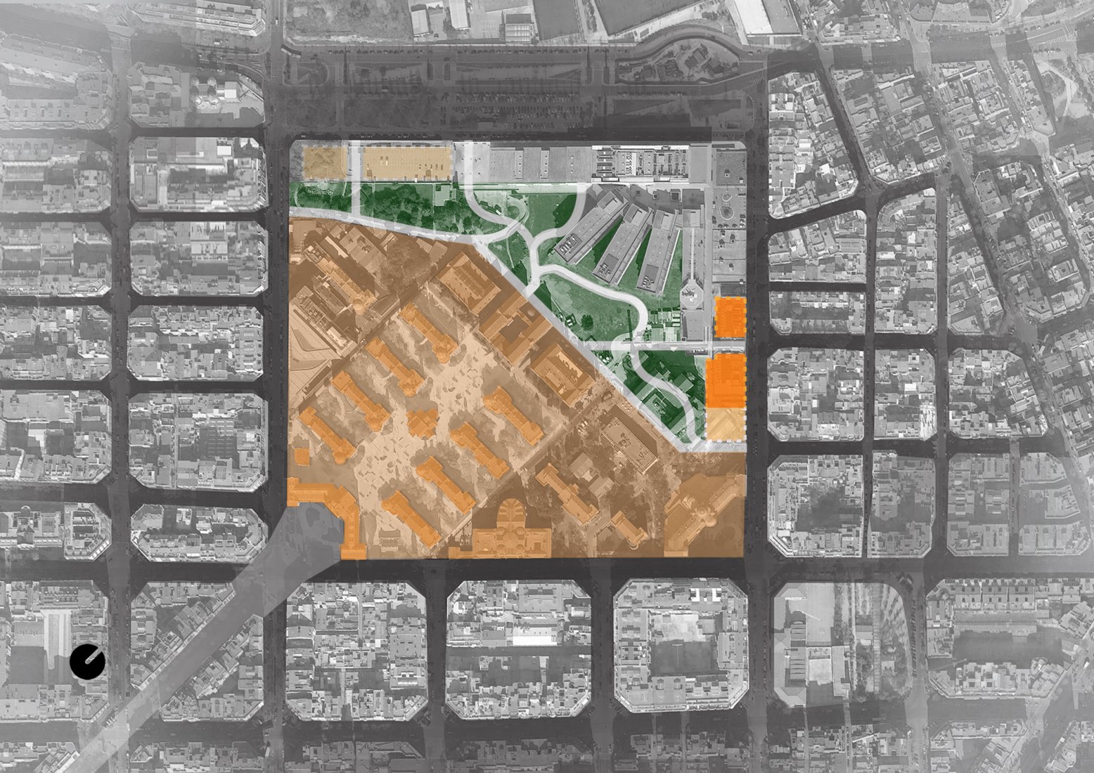 Plano de situación. Instituto de Investigación del Hospital de Sant Pau por Pich-Aguilera.