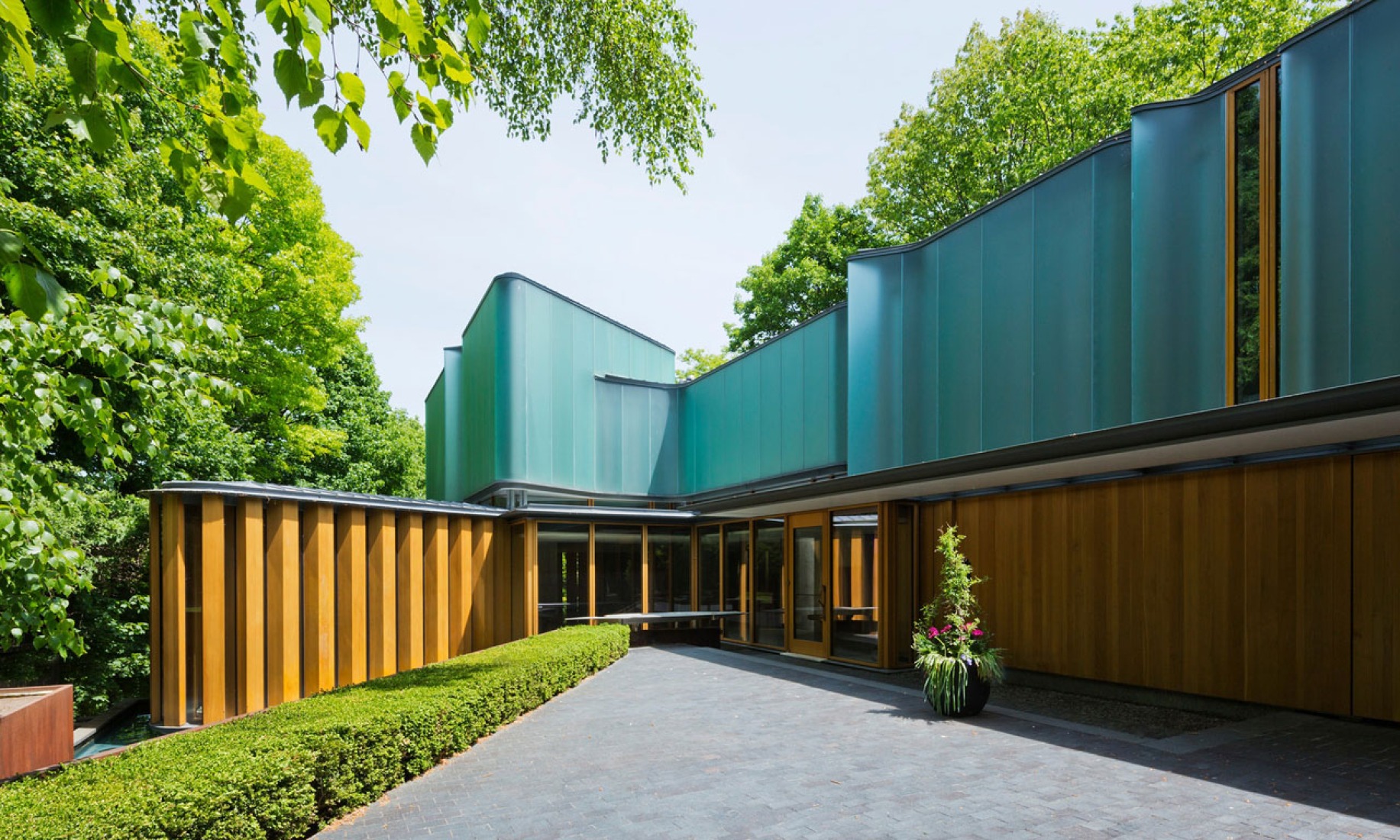 Entrance of the Integral House by Shim-Sutcliffe Architects for James Stwewart. Photograph © Sotheby's International Realty. Click above to see larger image