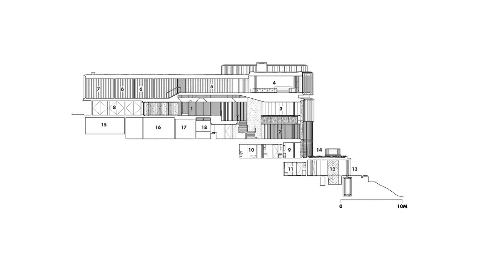 Longitudinal section. Integral House by Shim-Sutcliffe Architects