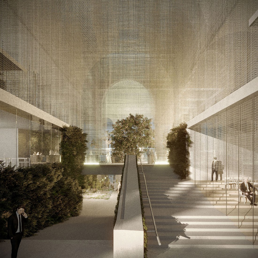 Visualización. Propuesta para el pabellón italiano para la Expo 2020 Dubai por Dodi Moss.