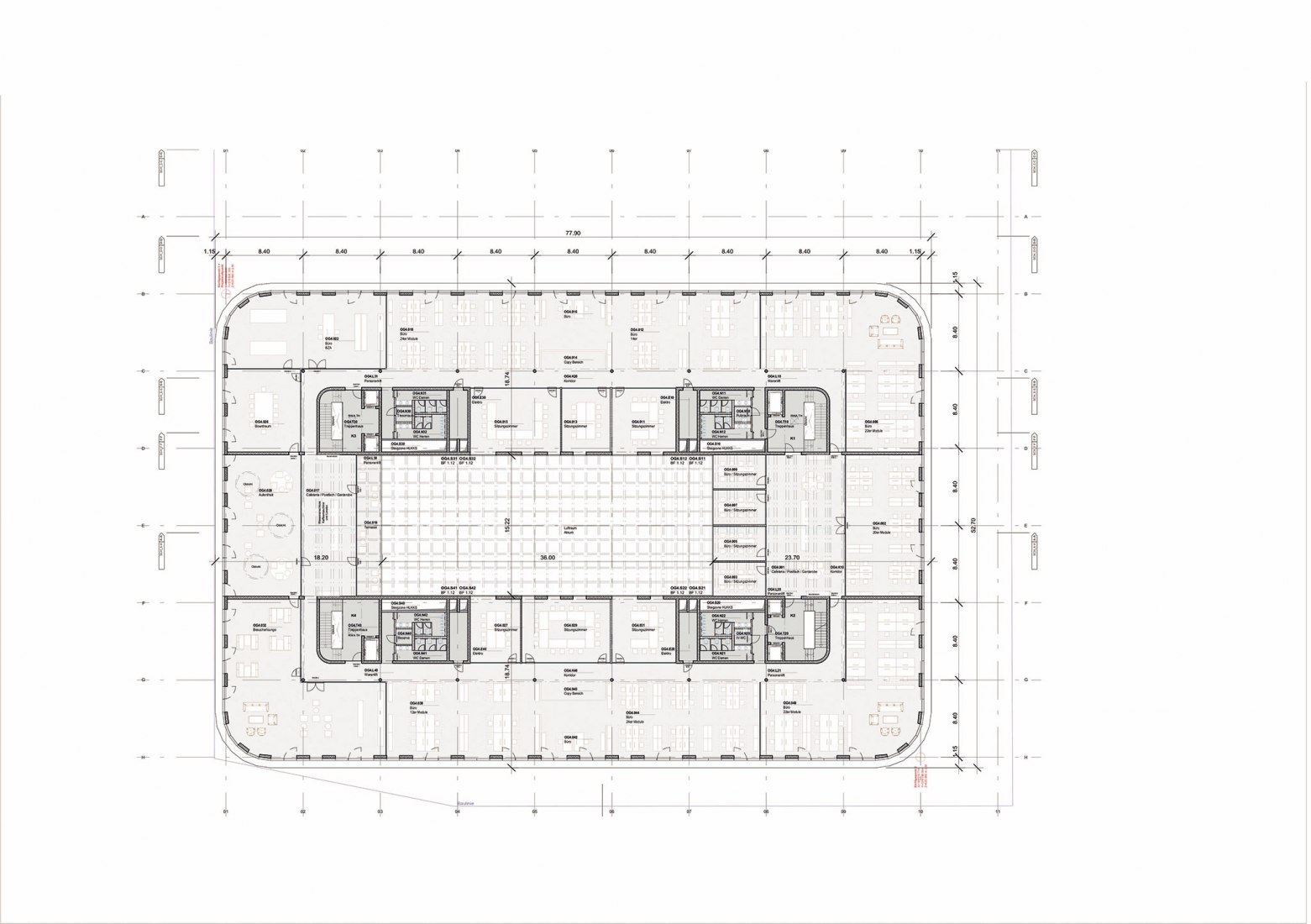 Plano de planta cuarta. Scott Sports por IttenBrechbühl