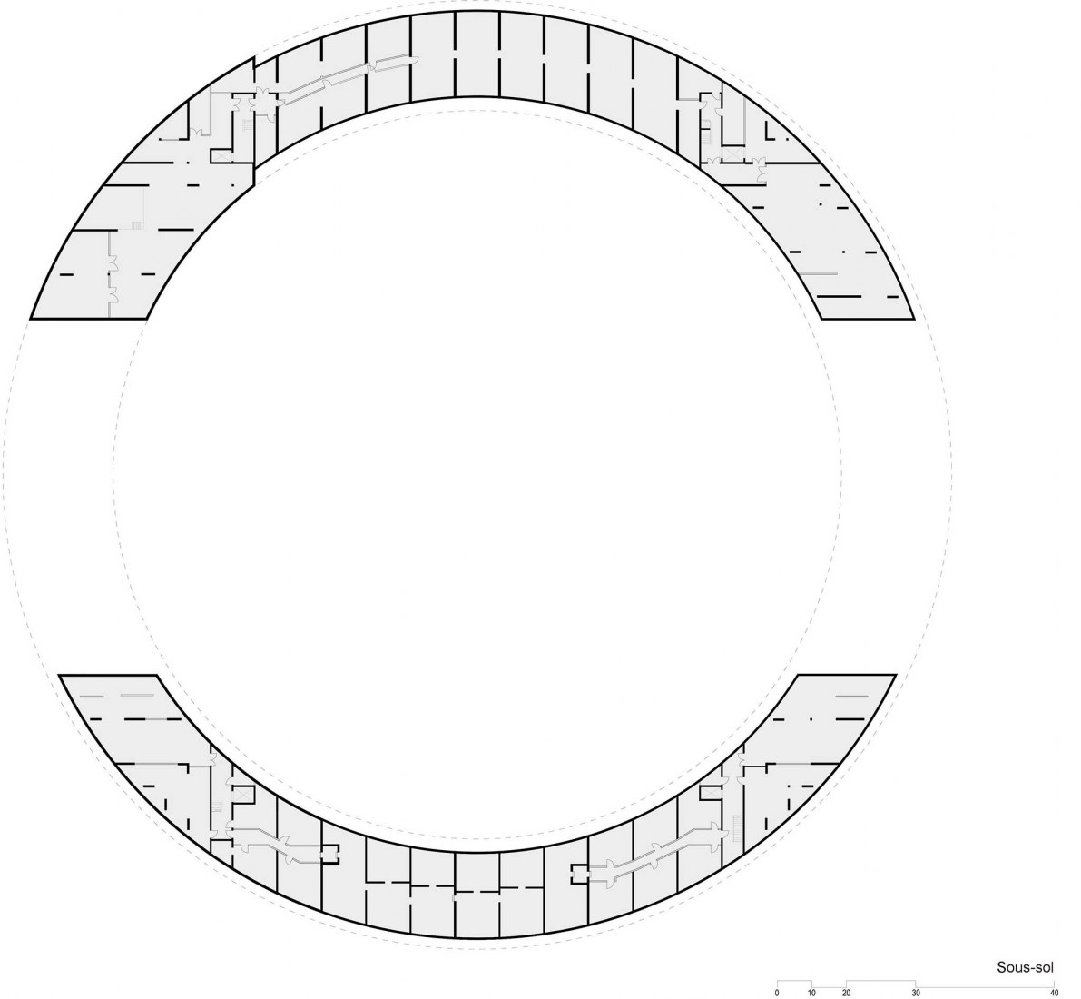 Basement floor plan. The Vortex by Dürig AG & IttenBrechbühl SA