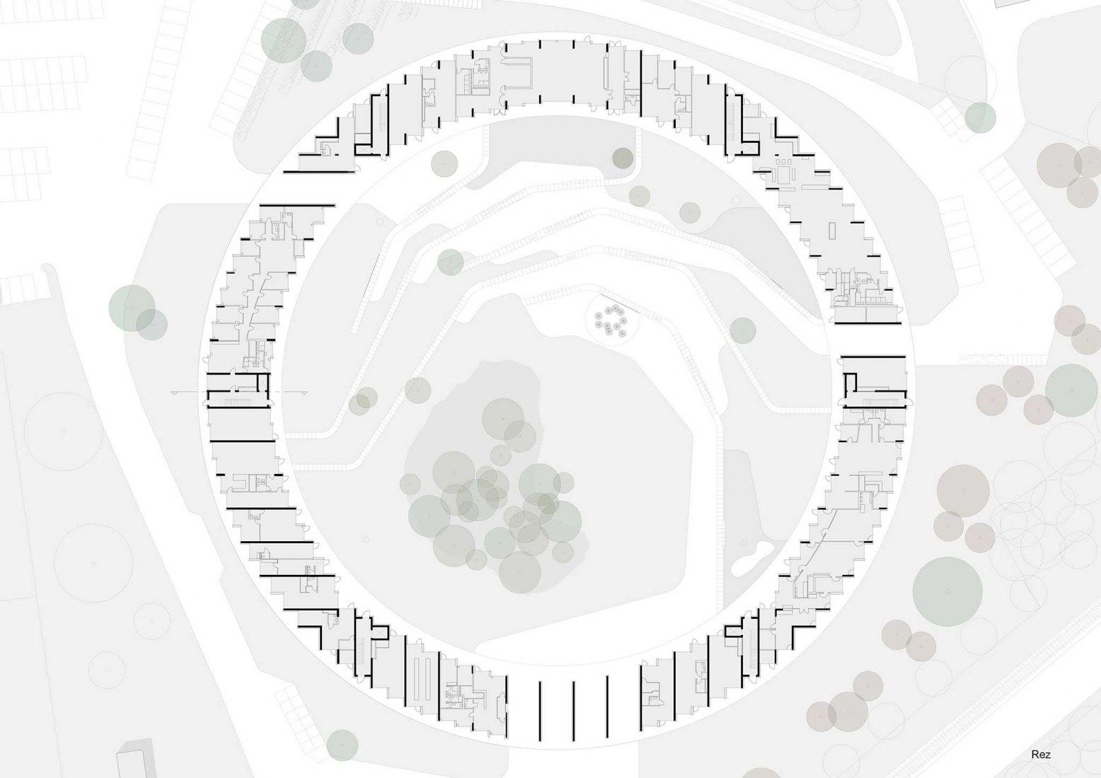 Ground floor plan. The Vortex by Dürig AG & IttenBrechbühl SA