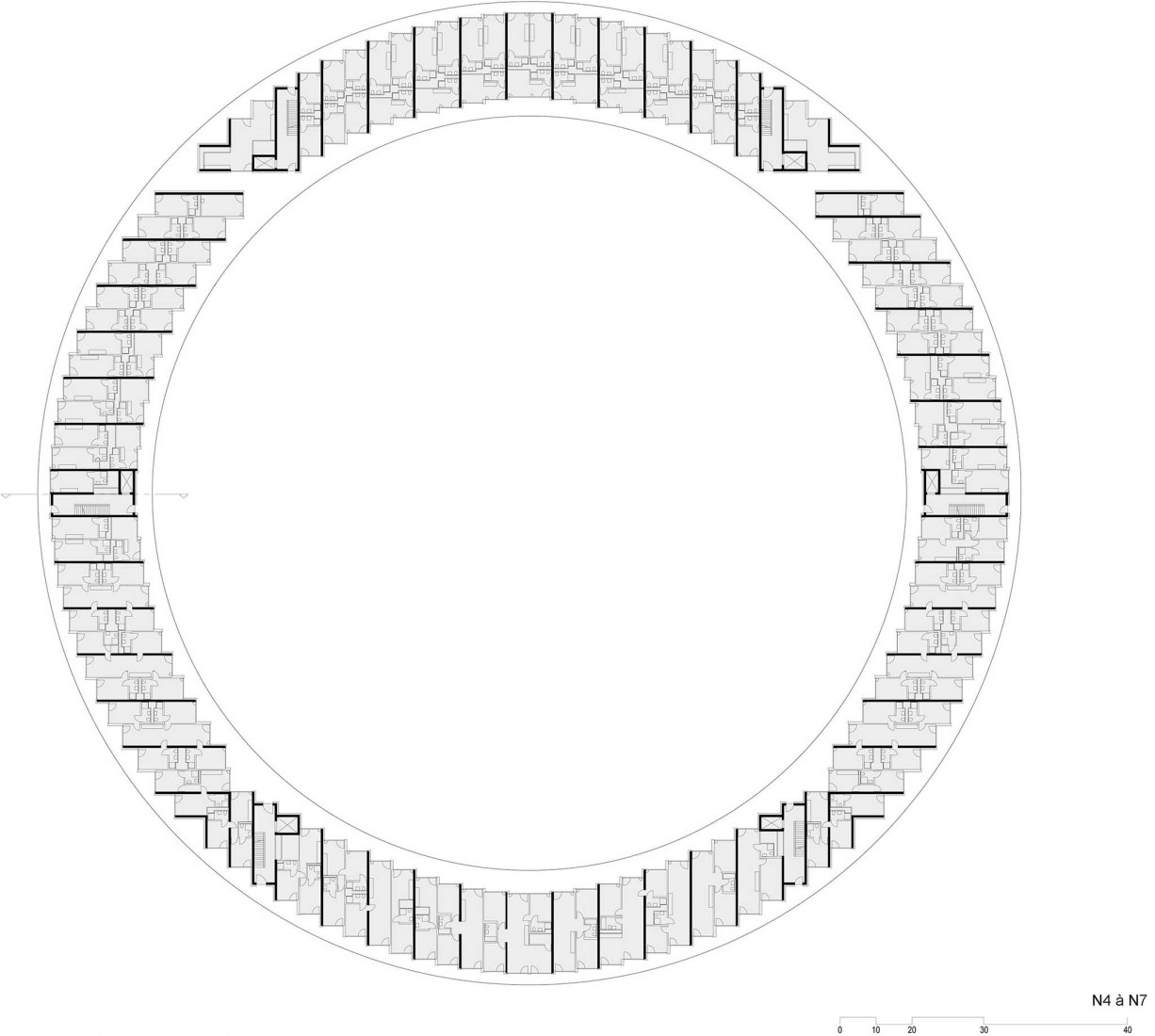 Fourth to seventh floor plan. The Vortex by Dürig AG & IttenBrechbühl SA