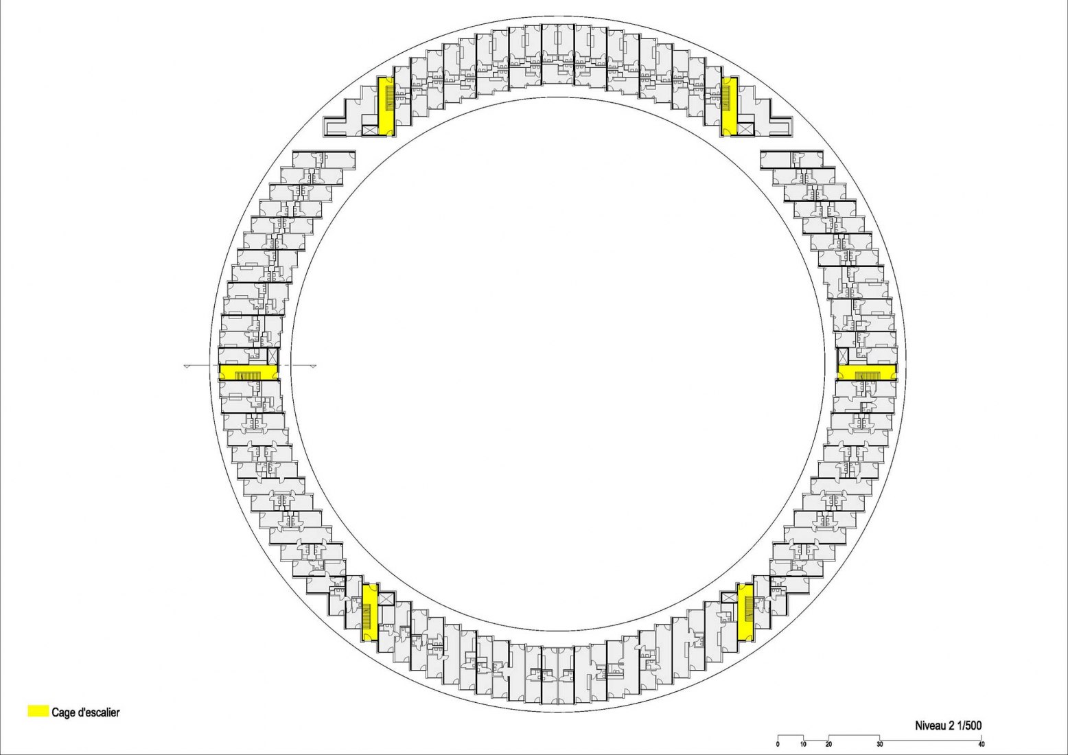 Stairwells plan. The Vortex by Dürig AG & IttenBrechbühl SA