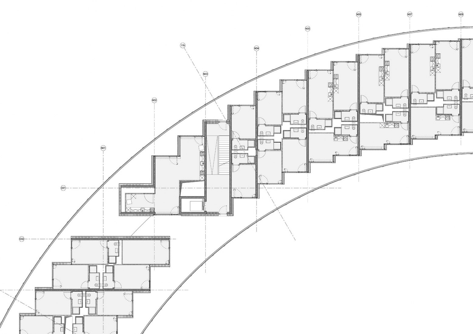 Plan of rooms. The Vortex by Dürig AG & IttenBrechbühl SA