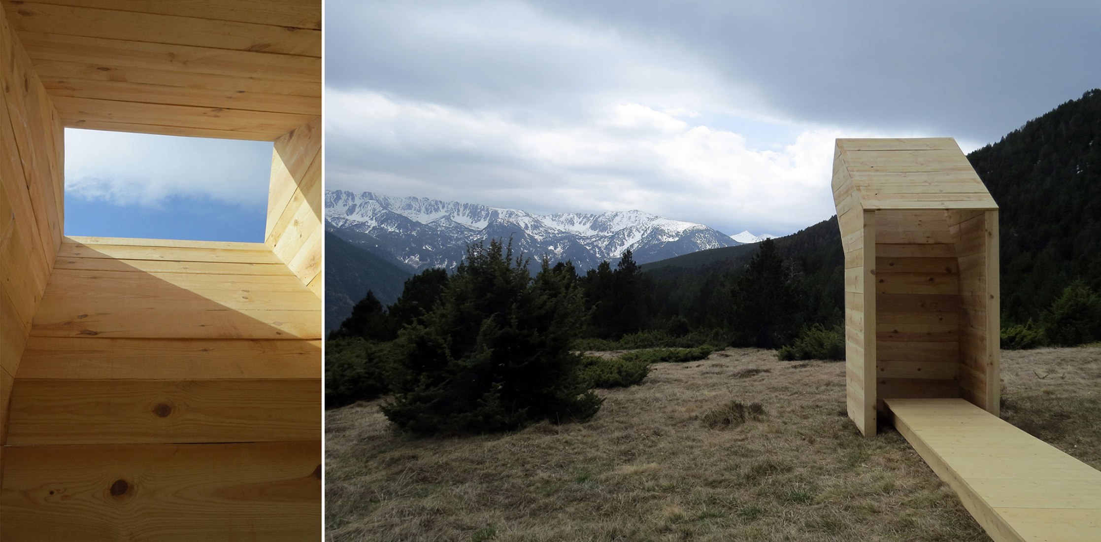 Interior and exterior comparative view. Sky Cabin by Iván Juárez. Images courtesy of Iván Juárez