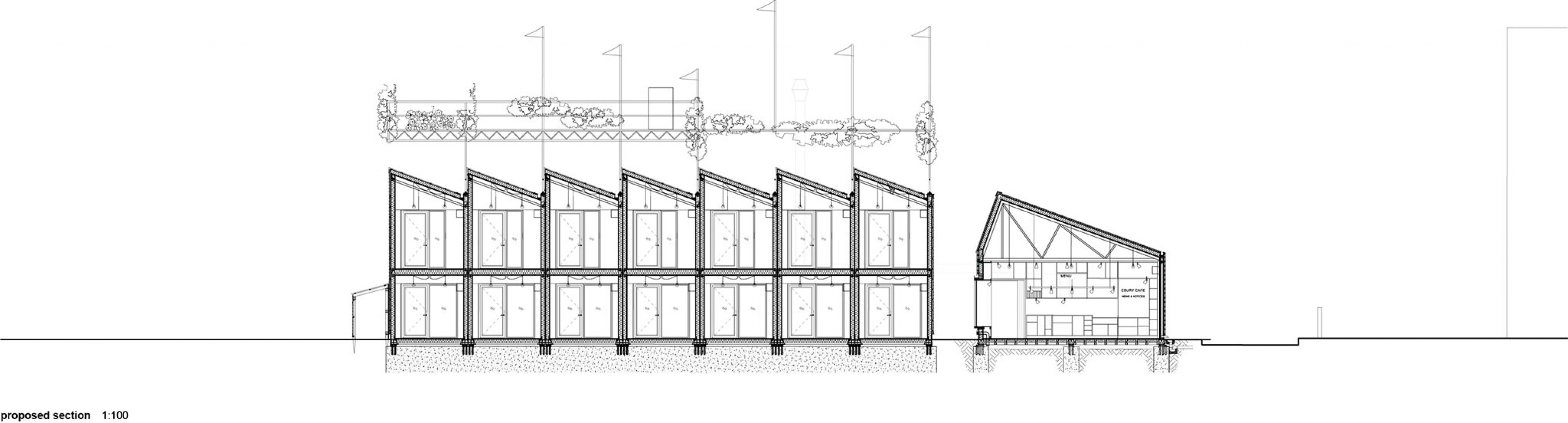 Section. Ebury Edge by Jan Kattein Architects.