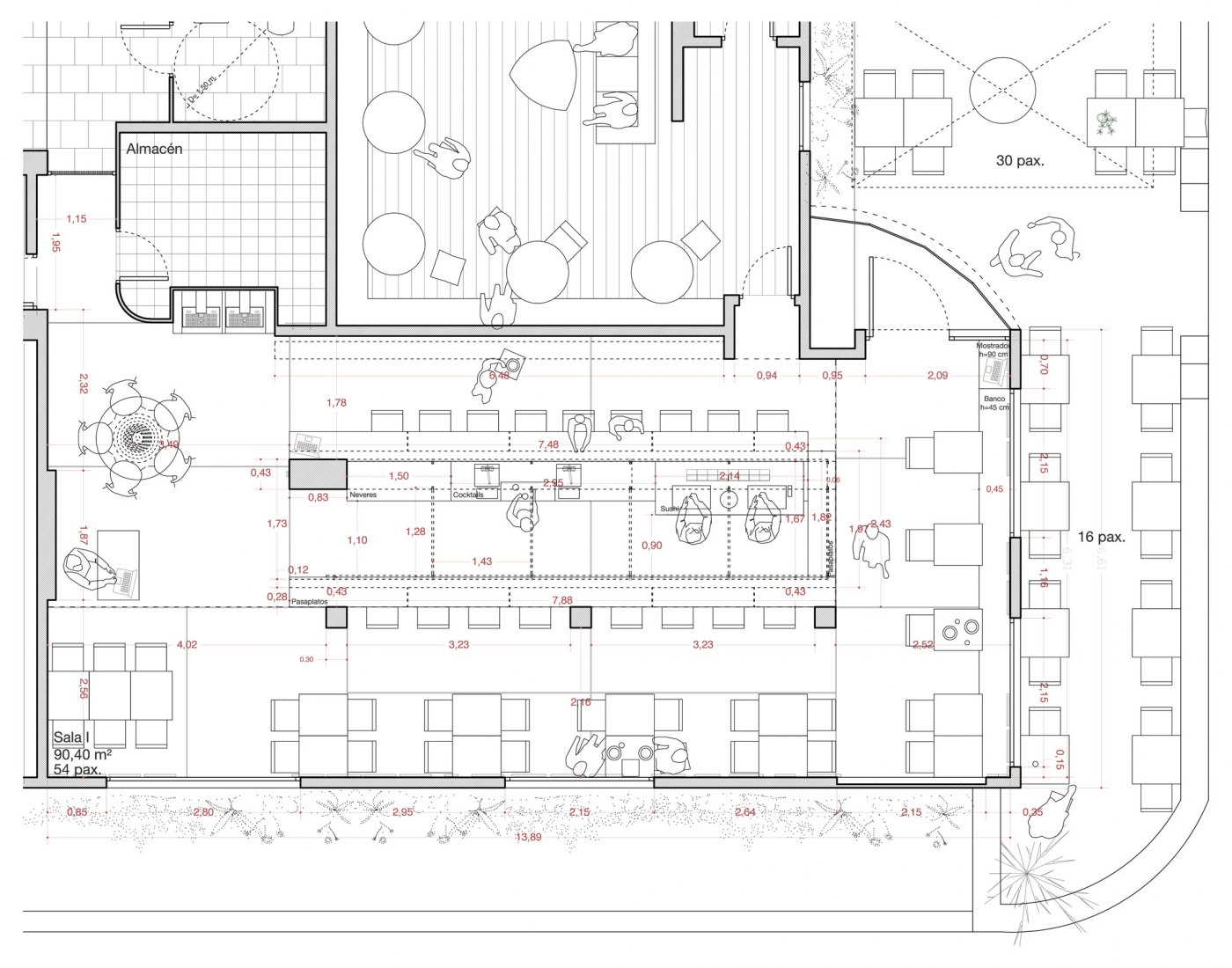 Main floor. Jatachi Asian street food restaurant by ESTUDIO CO–A.