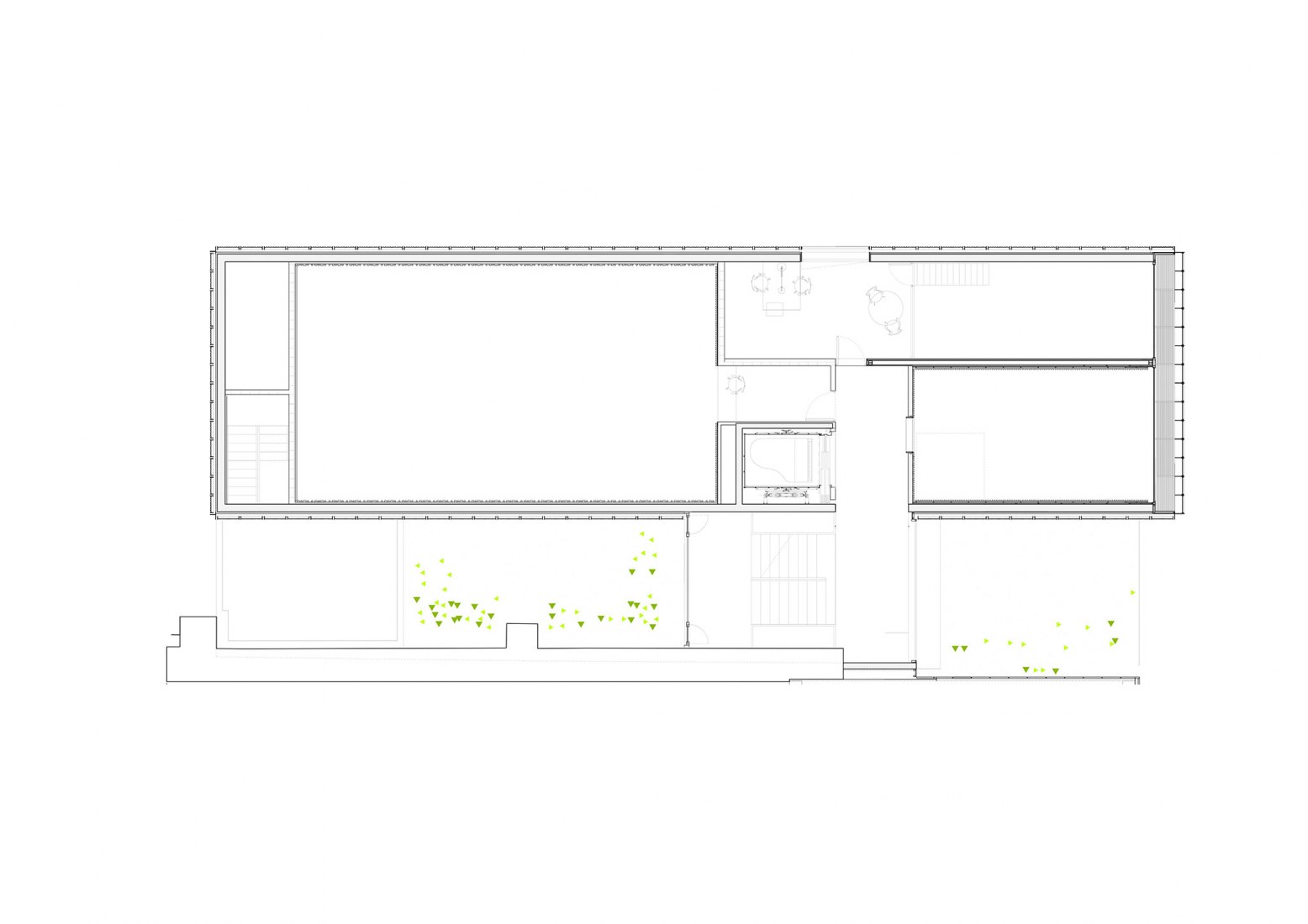 Mezzanine floor plan. New Zubiaur Music School by Javier de las Heras Solé