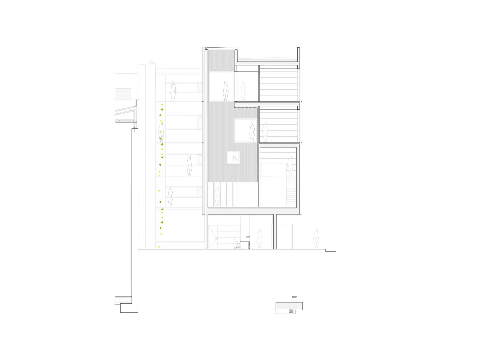 Cross section. New Zubiaur Music School by Javier de las Heras Solé