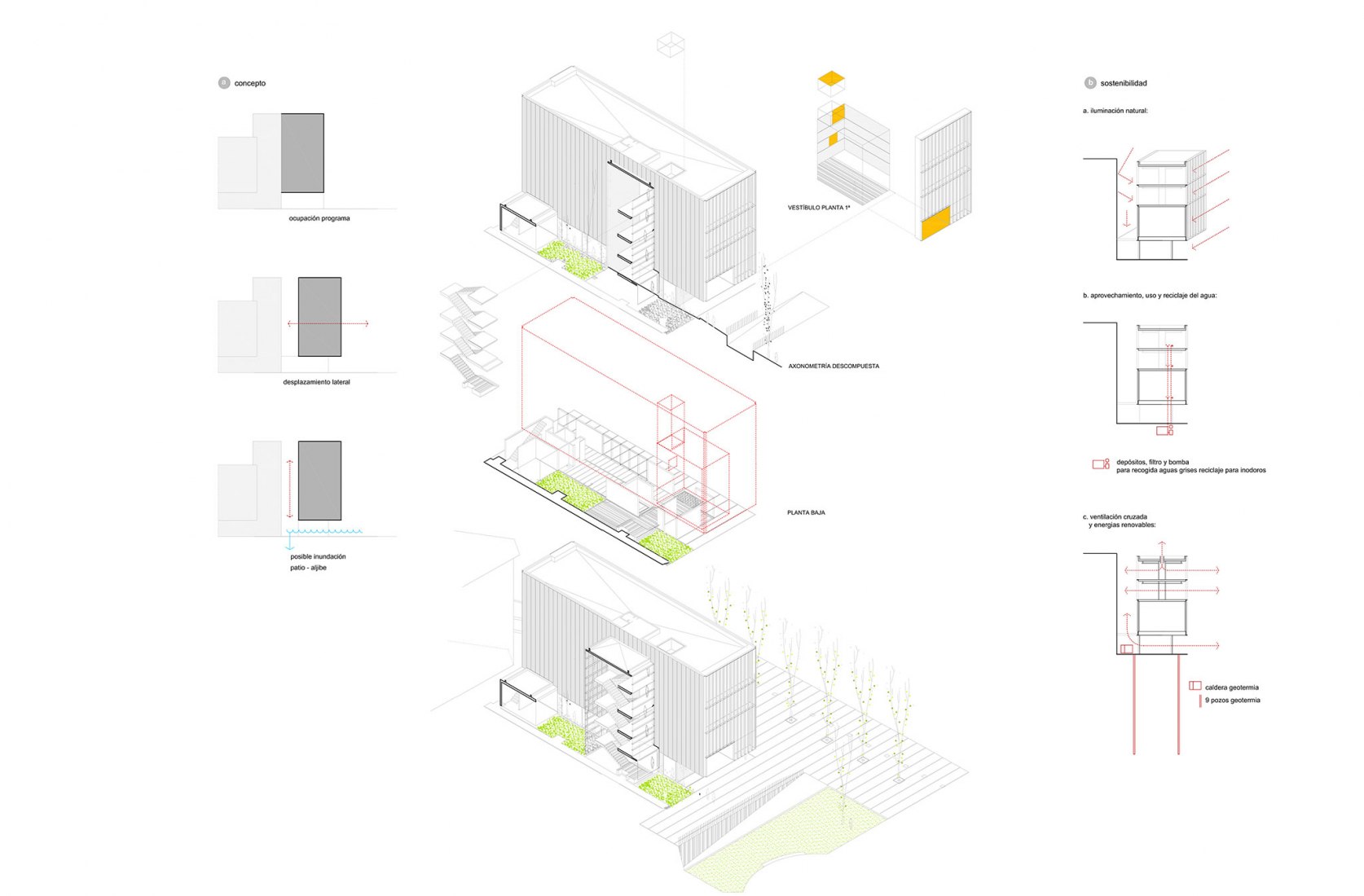 Concept schemes. New Zubiaur Music School by Javier de las Heras Solé