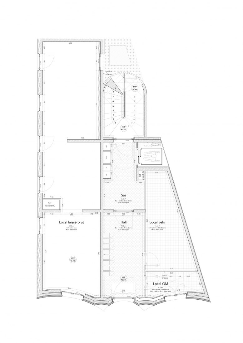 Ground floor plan. 8 Social Housing and Nursery Extension by Jean-Christophe Quinton. 