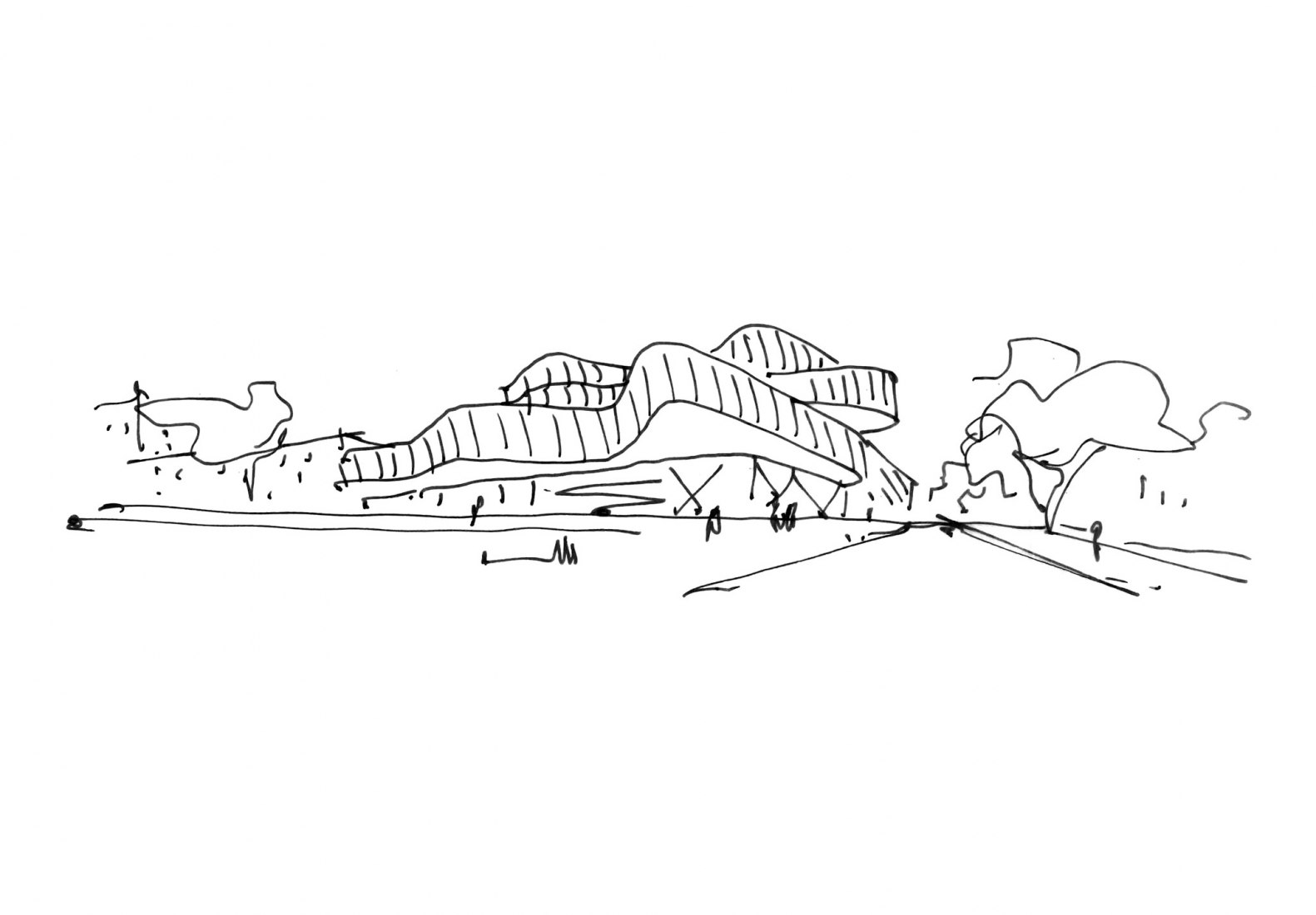 Croquis. Centro de aprendizaje Le Studium por Jean-Pierre Lott Architecte. 