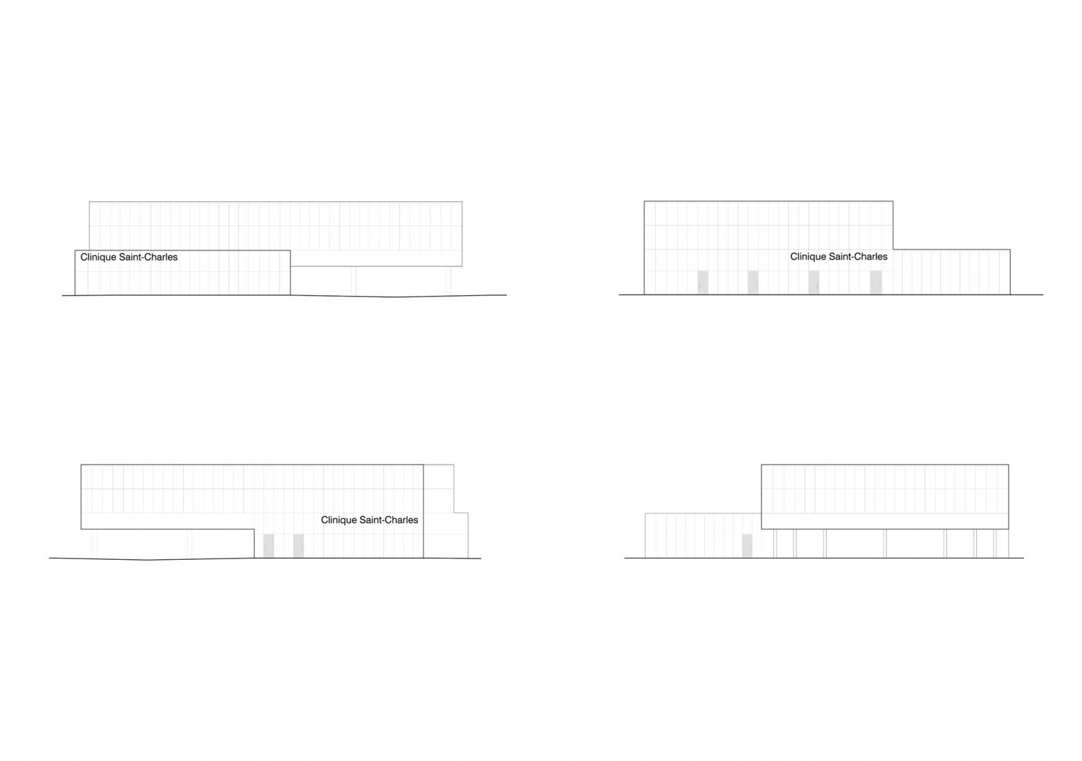 Alzados. Clínica dental por Studio Jean Verville architectes.