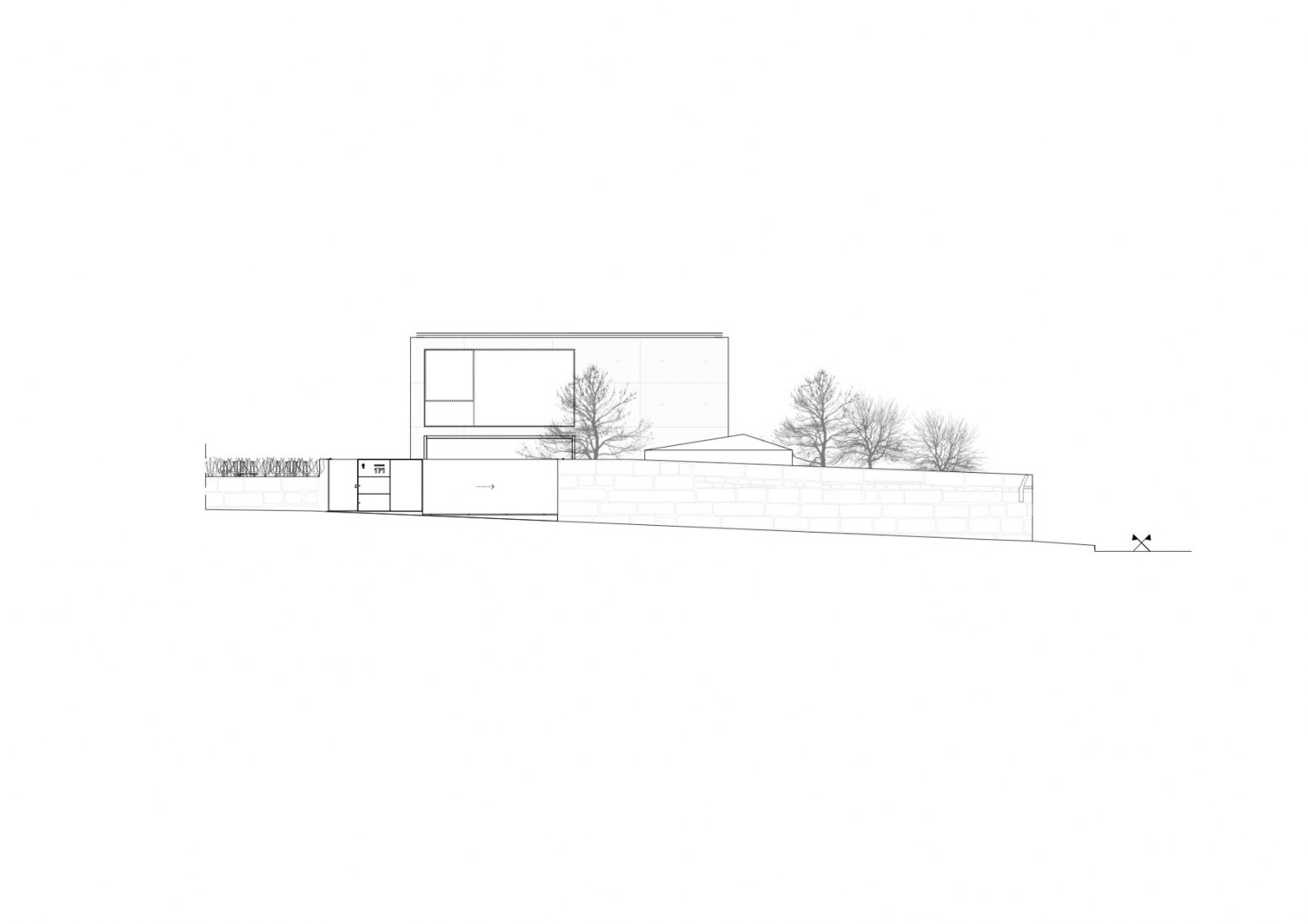 Alzado. Casa en Serralves. Cortesía de João Vieira de Campos
