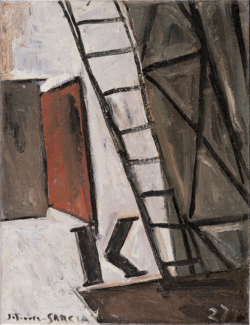 Interior por Joaquín Torres-García. 1927. Óleo sobre lienzo, 46 × 35 cm. Colección privada. Cortesía Galería Leandro Navarro. © Sucesión Joaquín Torres-García, Montevideo 2015. Fotografía: Joaquín Cortés
