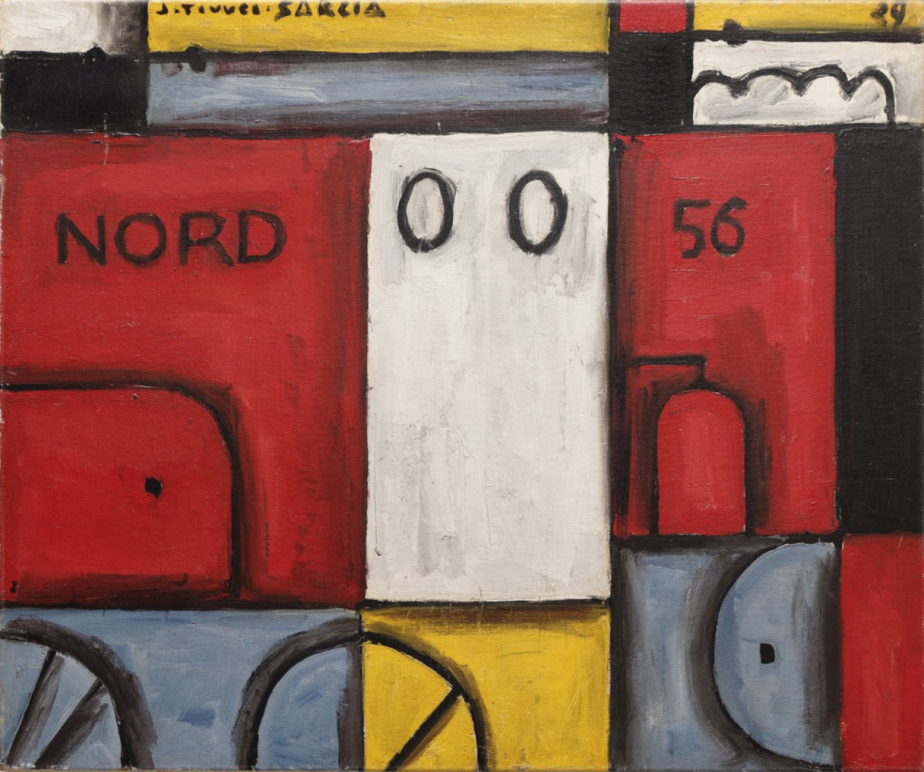 Constructif locomotive nord por Joaquín Torres-García. 1929. Óleo sobre lienzo, 54 x 64.5 cm. Colección privada, París. © Sucesión Joaquín Torres-García, Montevideo 2015. Fotografía: Aurélien Mole